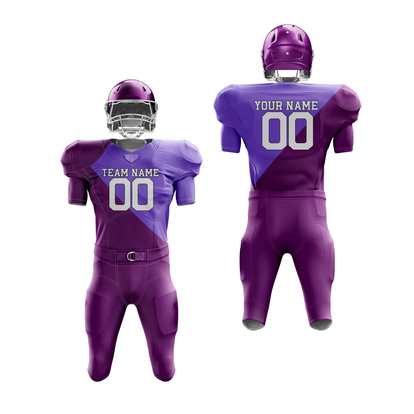 Custom Personalized D2 Split Fashion American Football Jersey with Name, Number & Team Logo