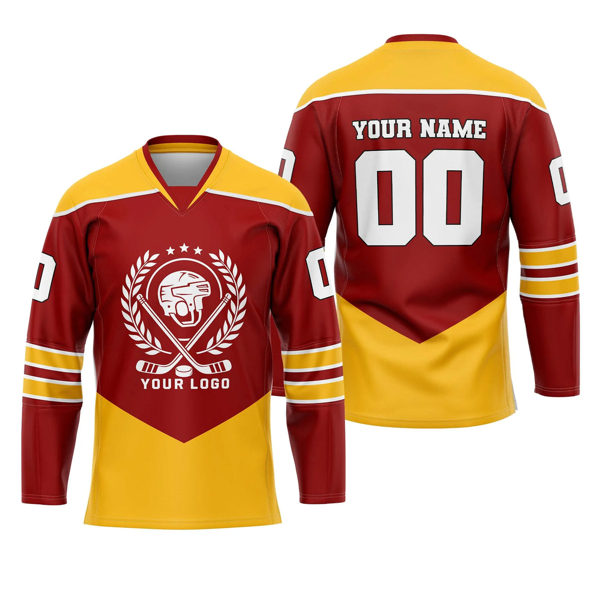 Custom Personalized D4 New Arrival Ice Hockey Jersey with Name, Number & Team Logo