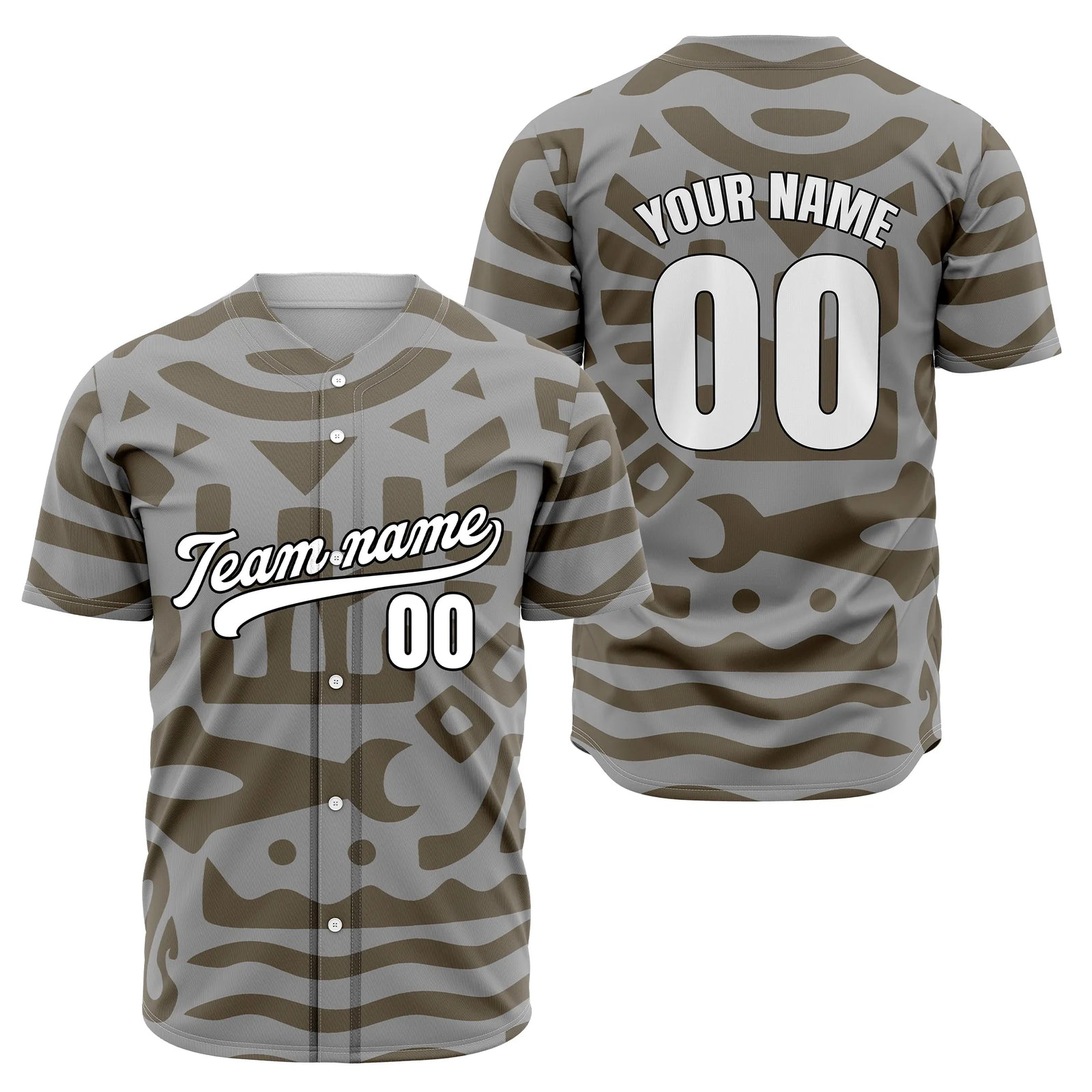 Custom Aztec Wave Spots Baseball Sports Jersey Personalized Uniform with Name & Number