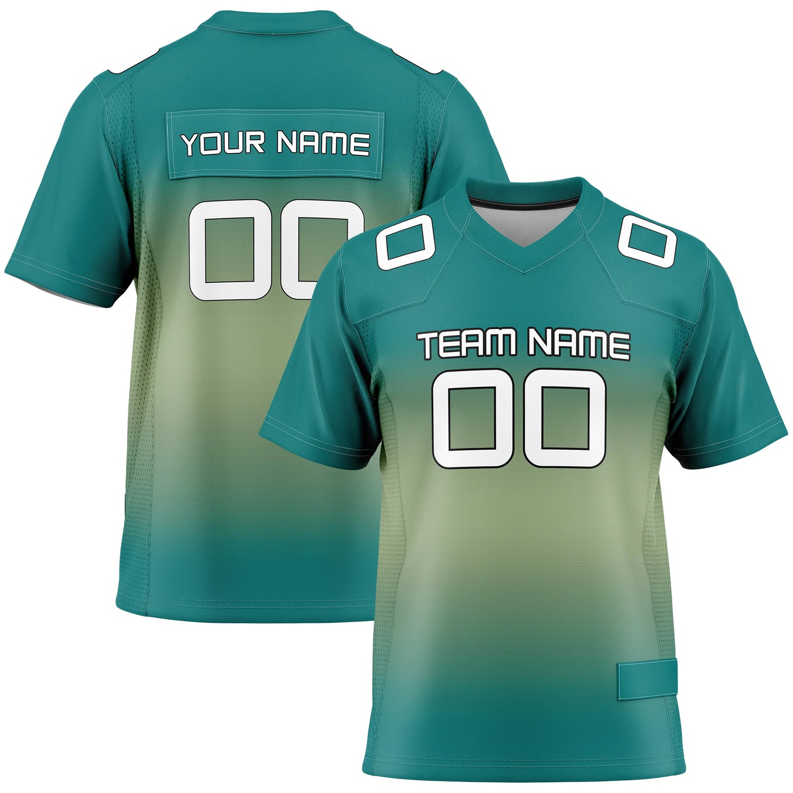 Custom Personalized D5 Gradient Fashion Flag Football Jersey with Name, Number & Team Logo
