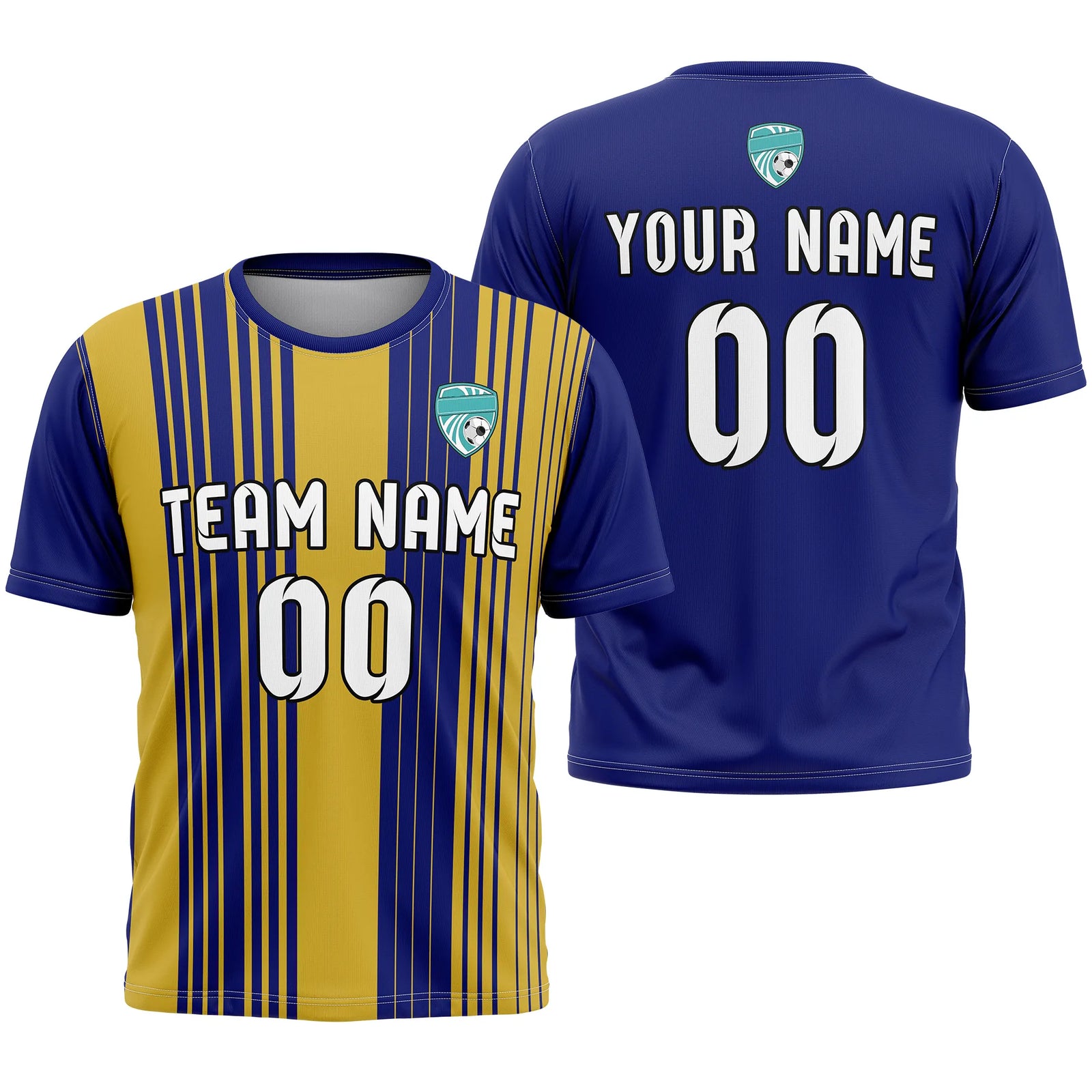 Custom Strip Fashion D3 Soccer Jersey Personalized Football Uniform with Name & Number