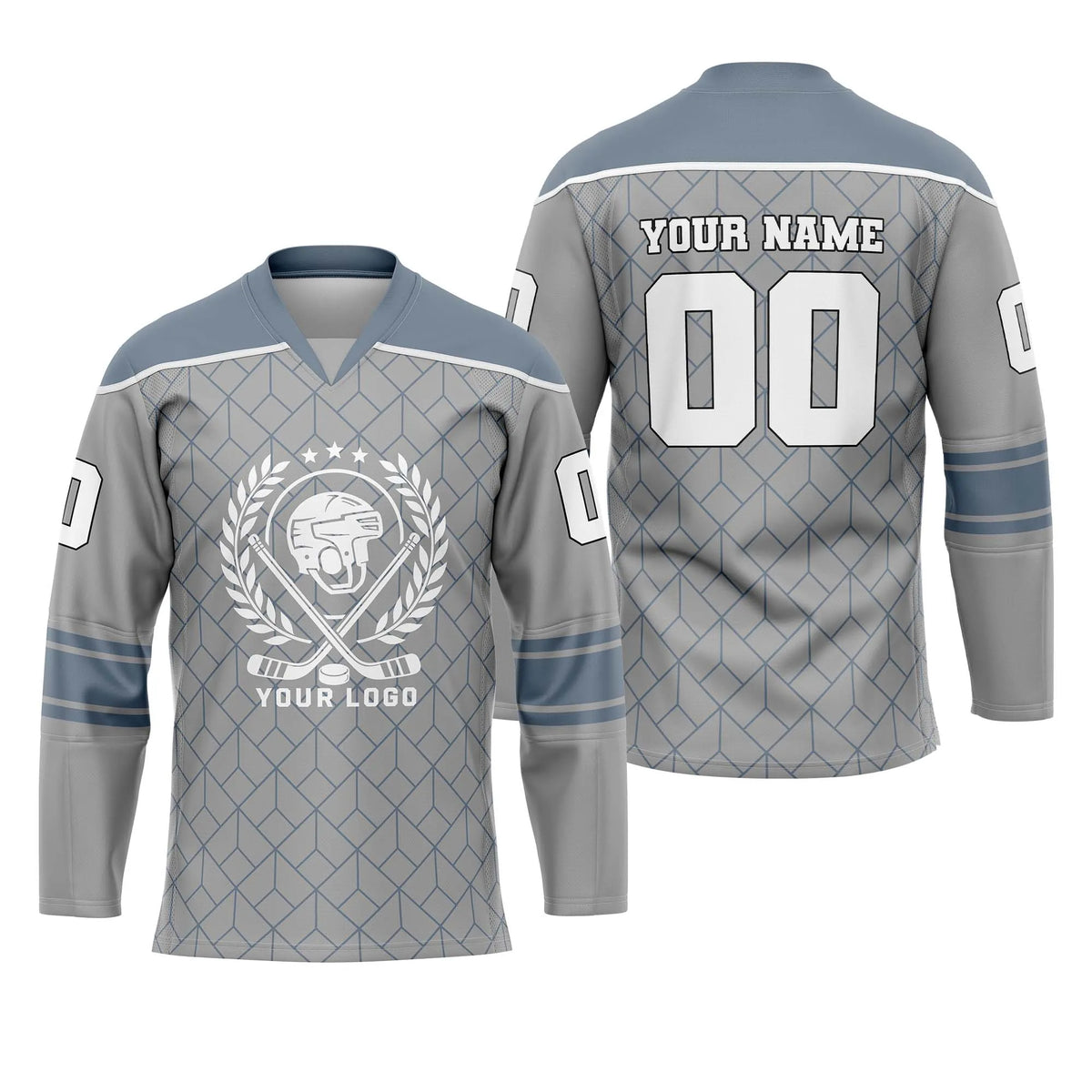 Custom Personalized D5 Abstract Pattern Ice Hockey Jersey with Name, Number & Team Logo
