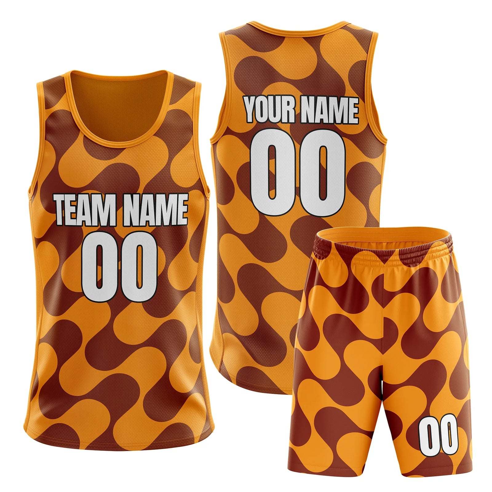 Custom Colour Block Set Amber Fusion Sports Jersey Personalized Uniform with Name & Number