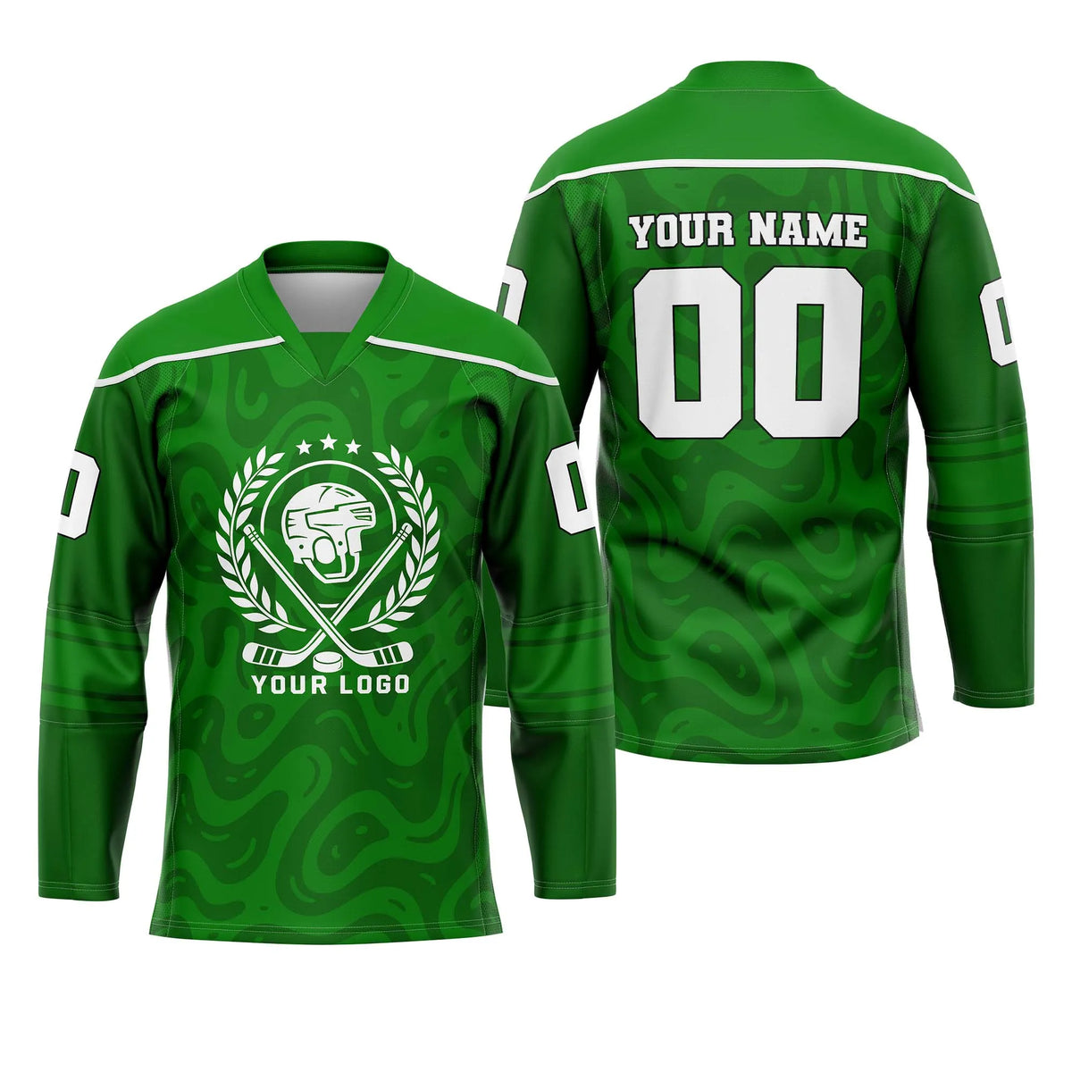 Custom Personalized D4 Abstract Pattern Ice Hockey Jersey with Name, Number & Team Logo