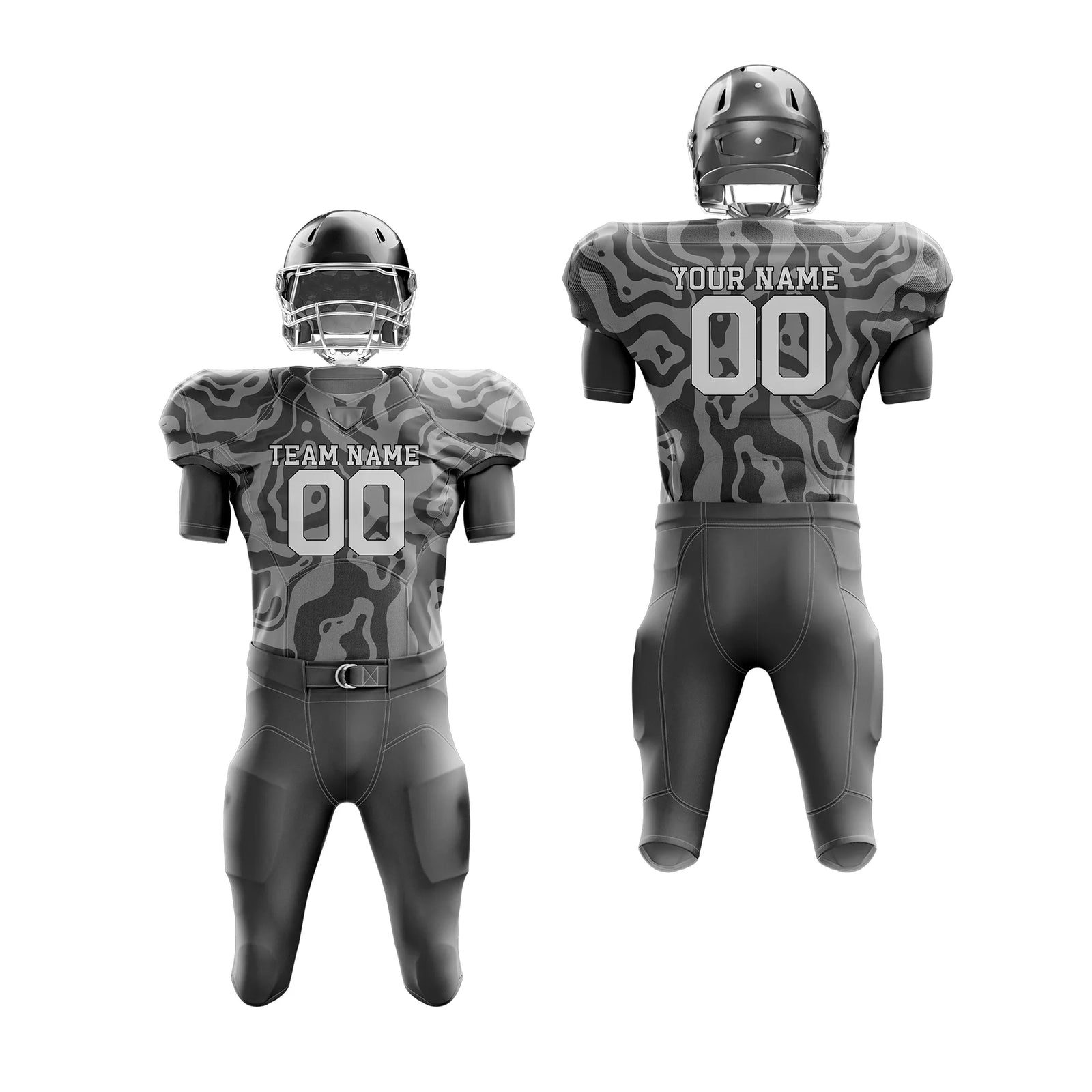 Custom Personalized D2 Camo Designs American Football Jersey with Name, Number & Team Logo