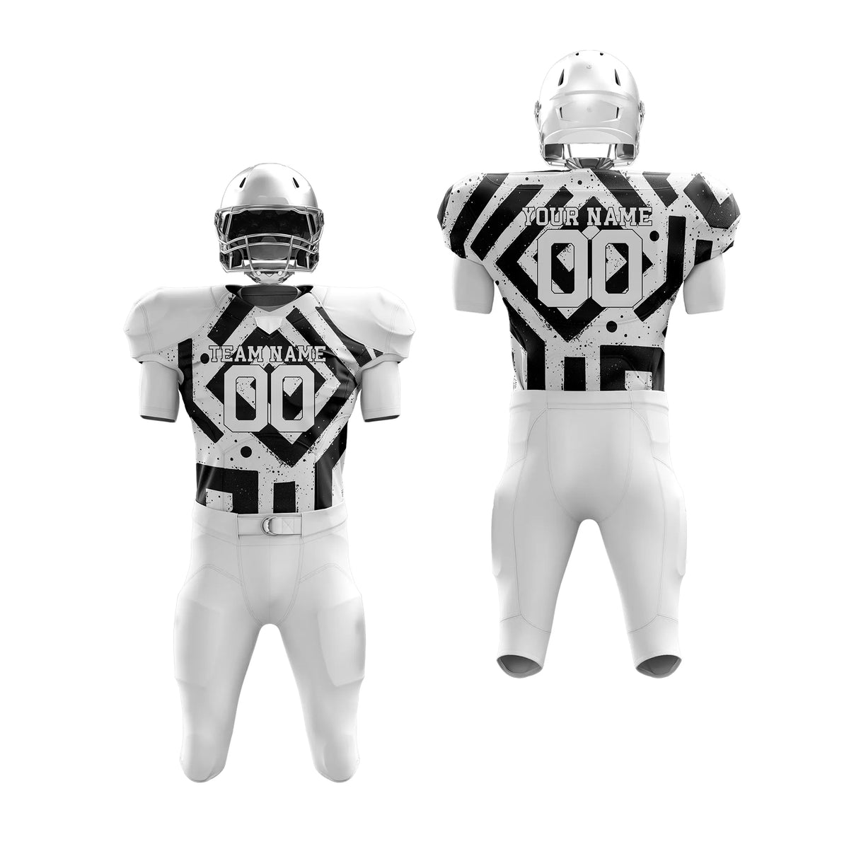 Custom Personalized D2 Graffiti pattern American Football Jersey with Name, Number & Team Logo