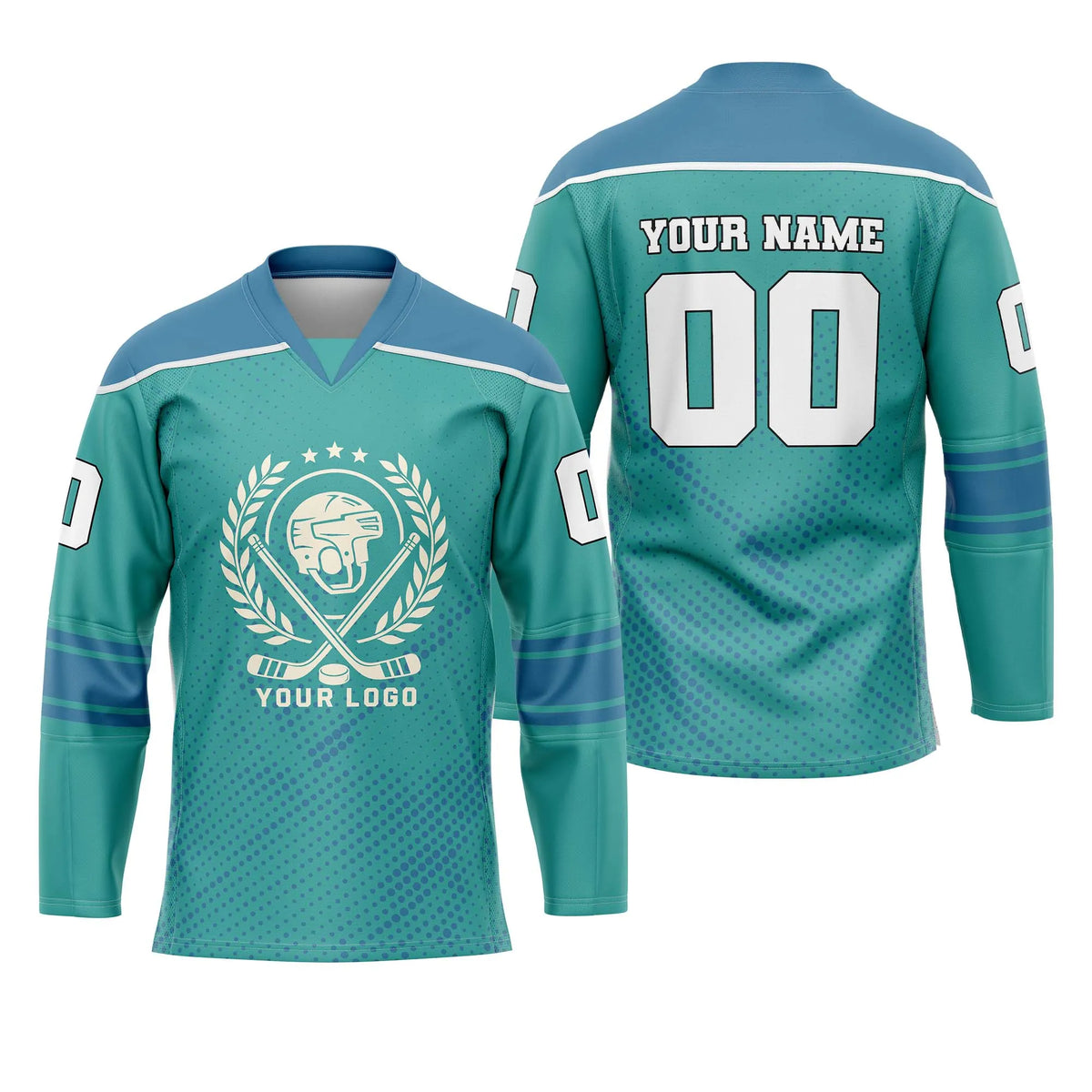Custom Personalized D1 Abstract Pattern Ice Hockey Jersey with Name, Number & Team Logo