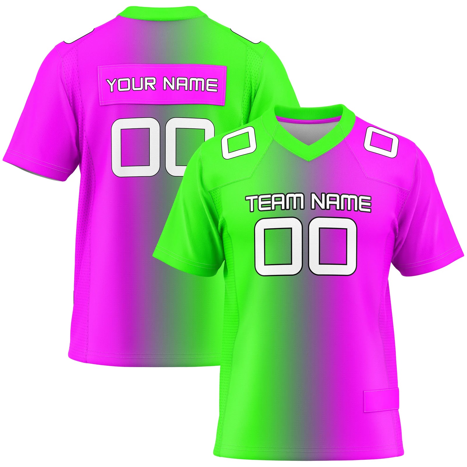 Custom Personalized D3 Gradient Fashion Flag Football Jersey with Name, Number & Team Logo