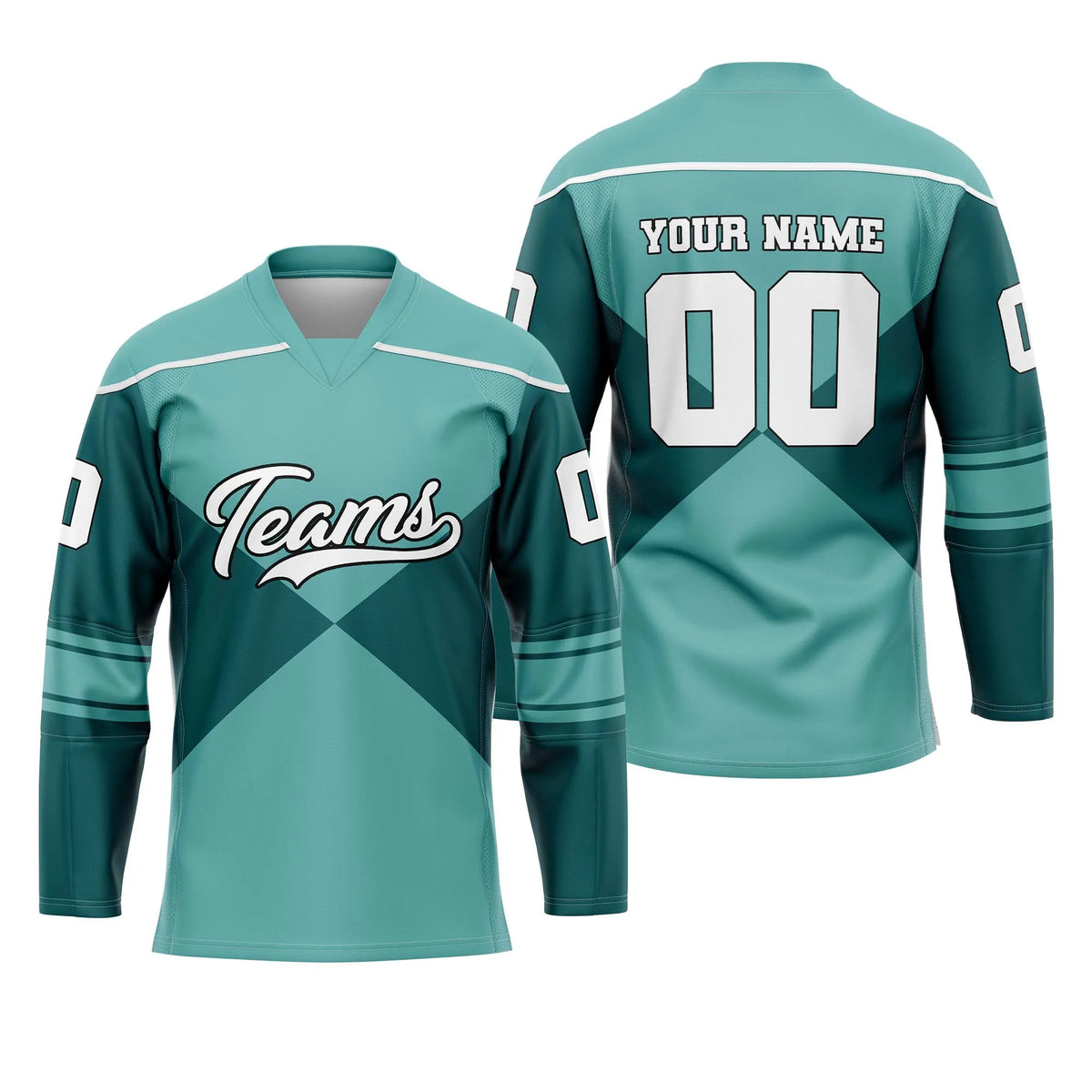 Custom Personalized D1 Split Fashion Ice Hockey Jersey with Name, Number & Team Logo