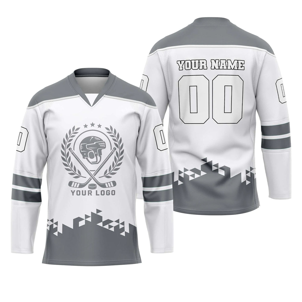 Custom Personalized D4 V - NECK DESIGN Ice Hockey Jersey with Name, Number & Team Logo