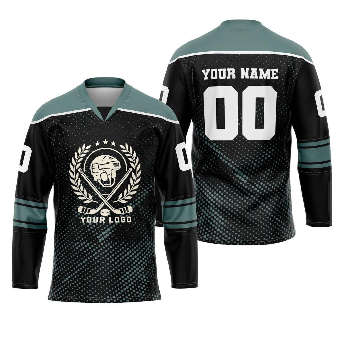 Custom Personalized D1 Abstract Pattern Ice Hockey Jersey with Name, Number & Team Logo
