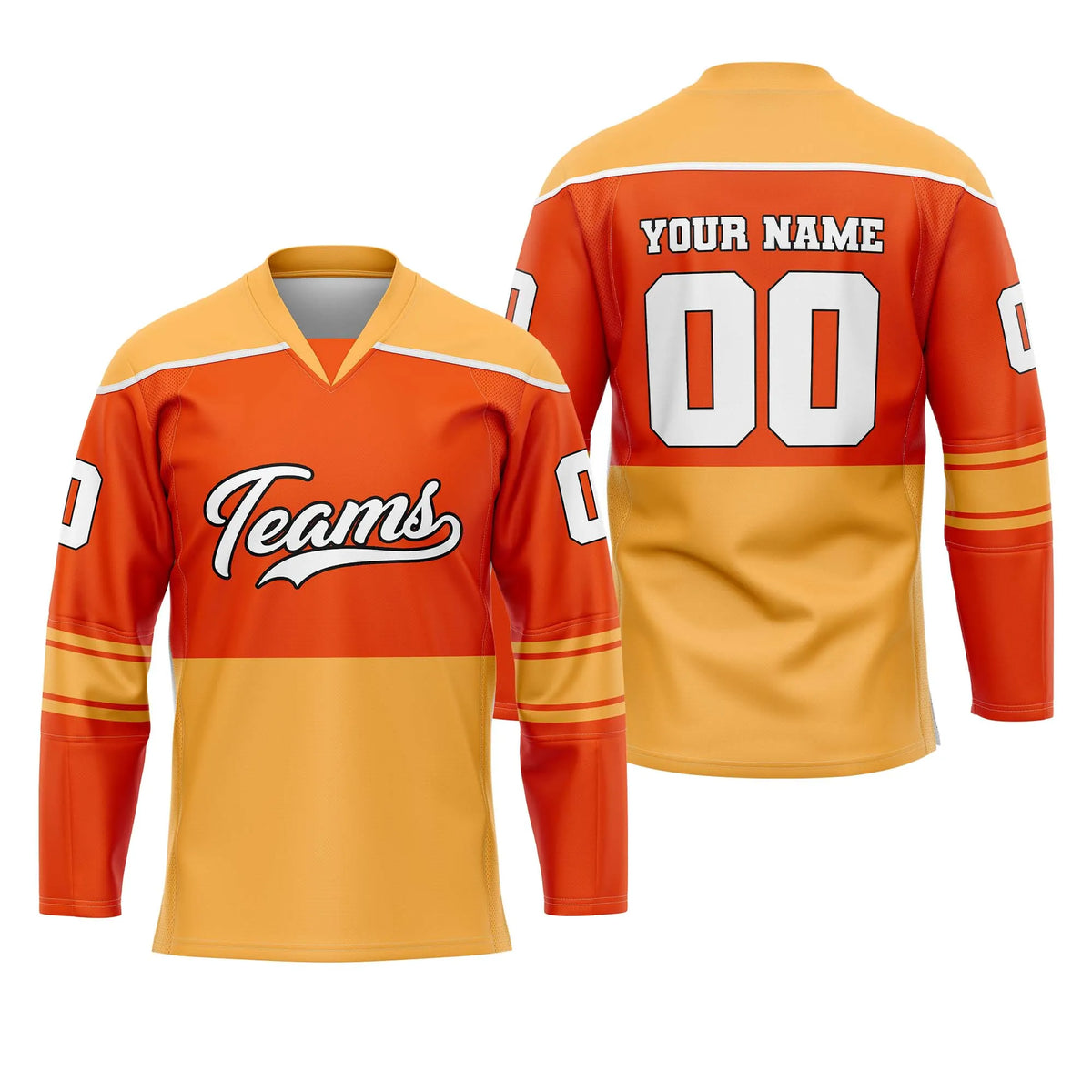 Custom Personalized D2 Split Fashion Ice Hockey Jersey with Name, Number & Team Logo