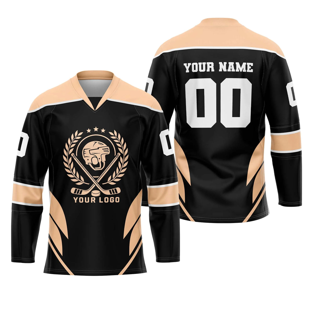 Custom Personalized D5 V - NECK DESIGN Ice Hockey Jersey with Name, Number & Team Logo