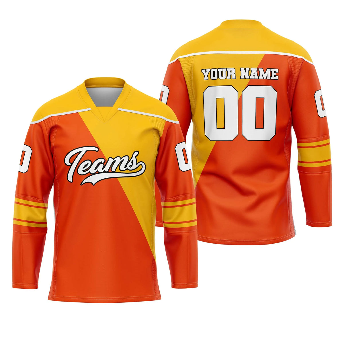 Custom Personalized D3 Split Fashion Ice Hockey Jersey with Name, Number & Team Logo