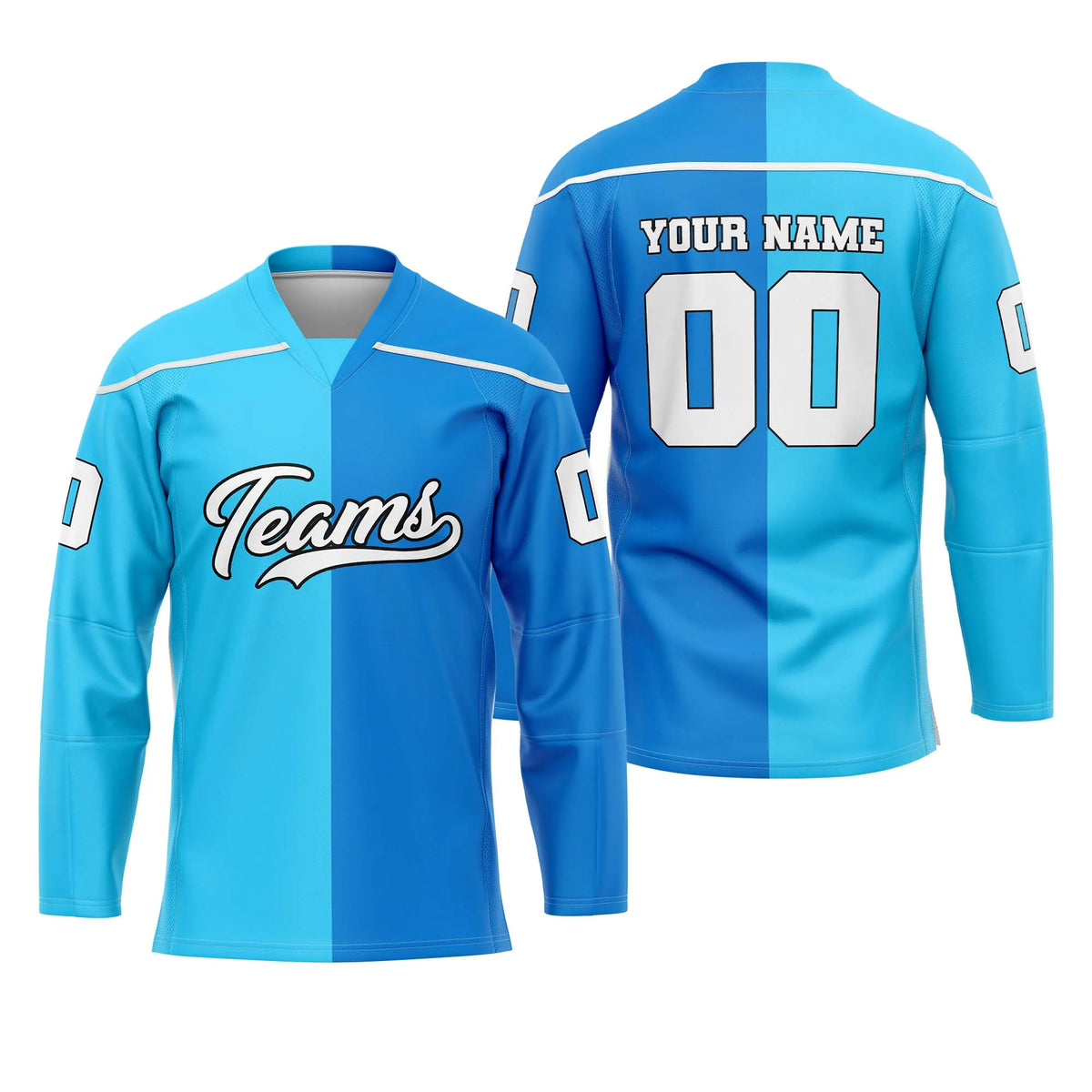 Custom Personalized D5 Split Fashion Ice Hockey Jersey with Name, Number &amp; Team Logo