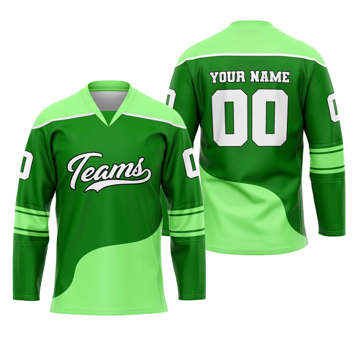 Custom Personalized D4 Split Fashion Ice Hockey Jersey with Name, Number & Team Logo
