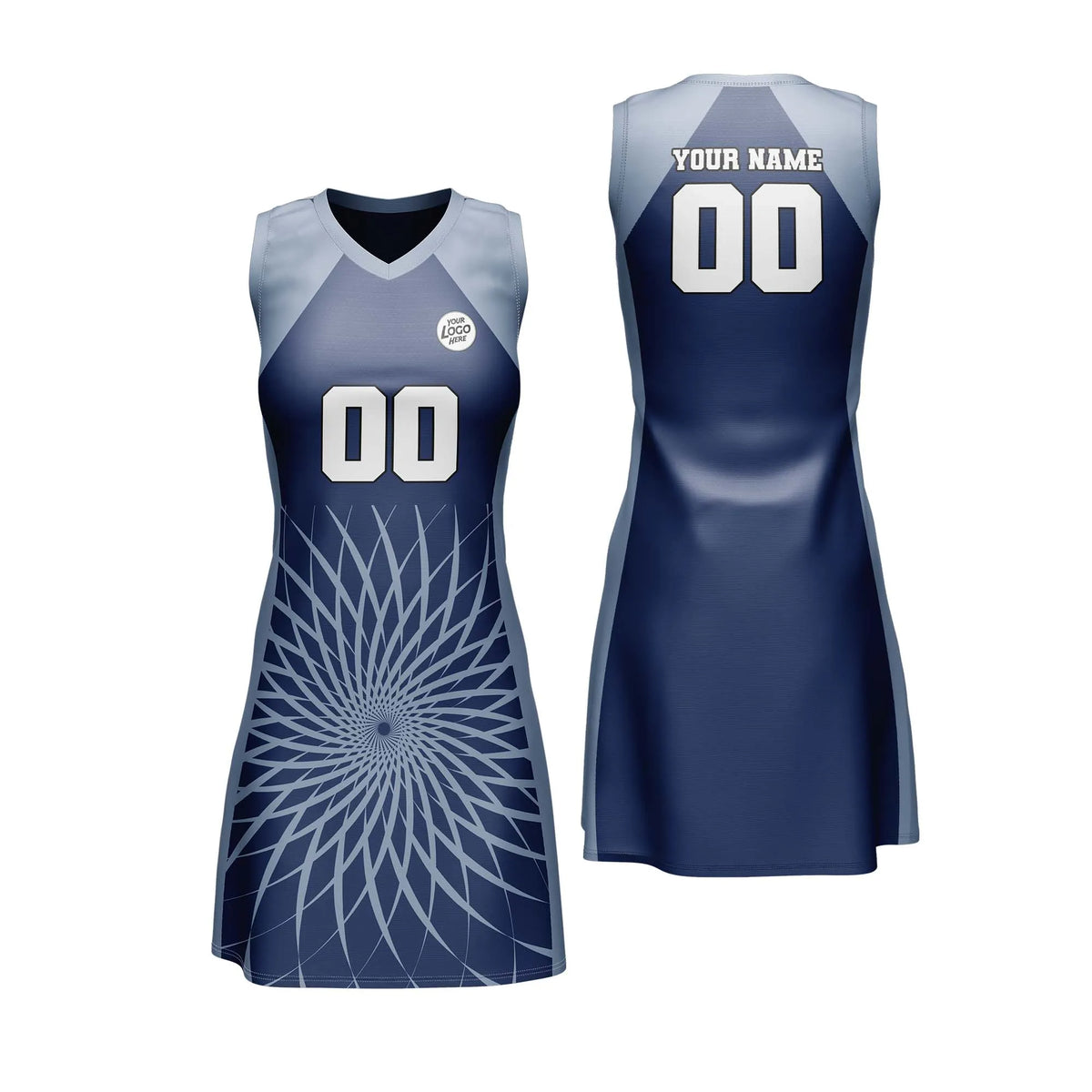 Custom Personalized D3 Retro Pattern Netball Jersey with Name, Number & Team Logo