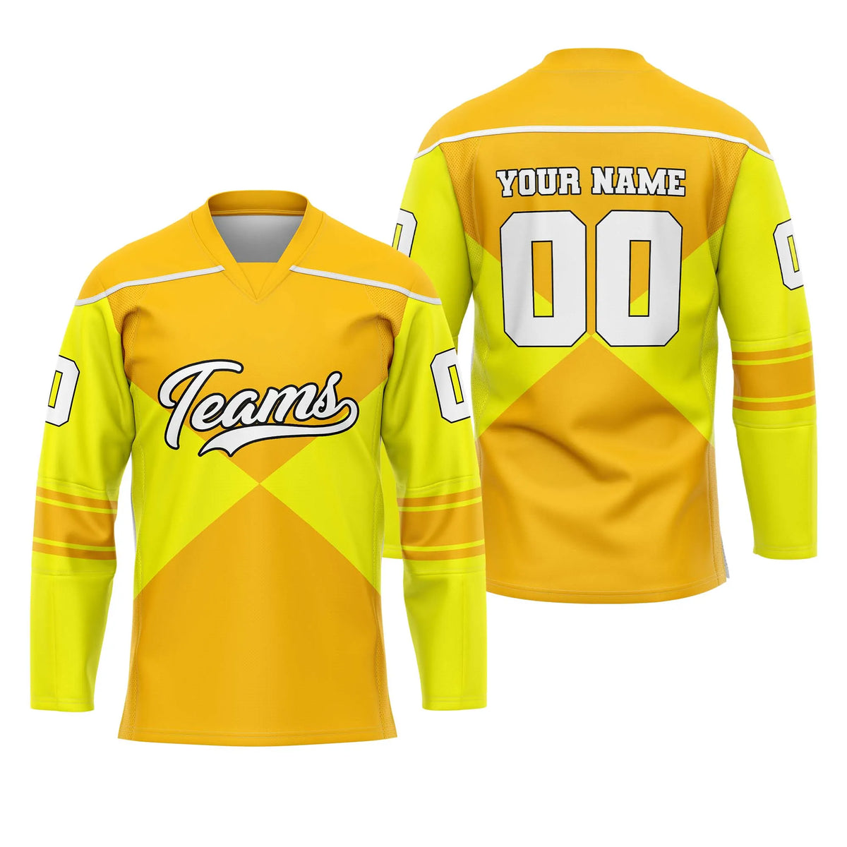 Custom Personalized D1 Split Fashion Ice Hockey Jersey with Name, Number & Team Logo