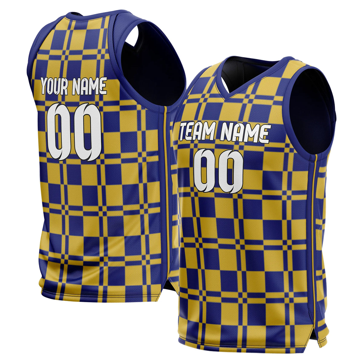 Custom Dynamic Check Printed Sports Jersey Personalized Uniform with Name & Number