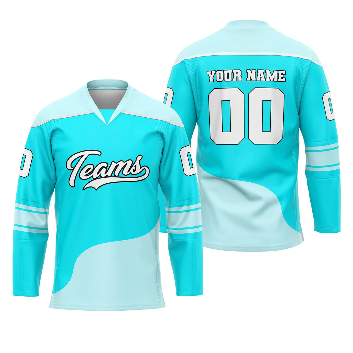 Custom Personalized D4 Split Fashion Ice Hockey Jersey with Name, Number &amp; Team Logo