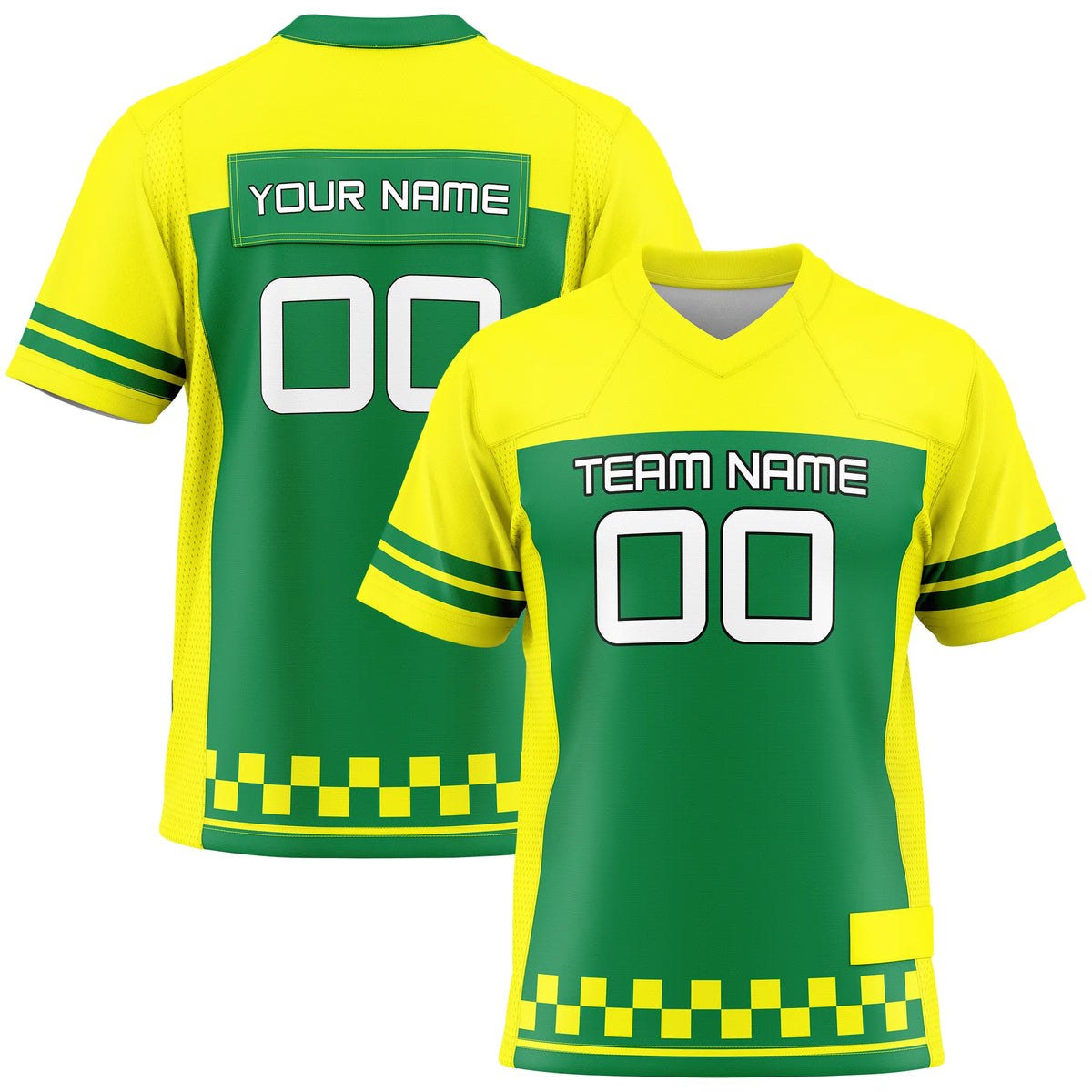 Custom Personalized D1 Color Block Flag Football Jersey with Name, Number & Team Logo