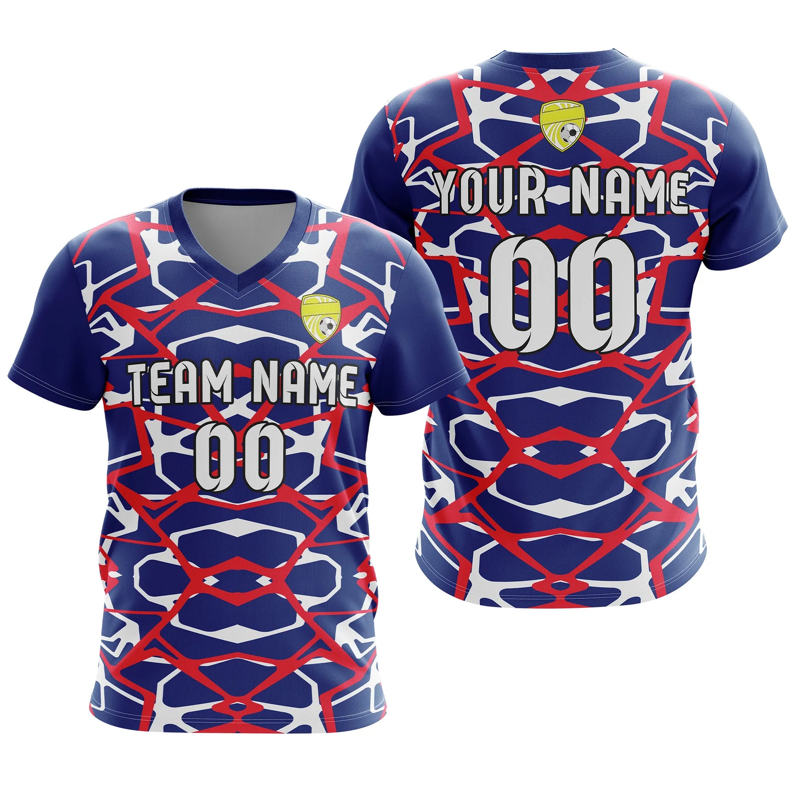 Custom V-Full Pattern D5 Soccer Jersey Personalized Football Uniform with Name & Number