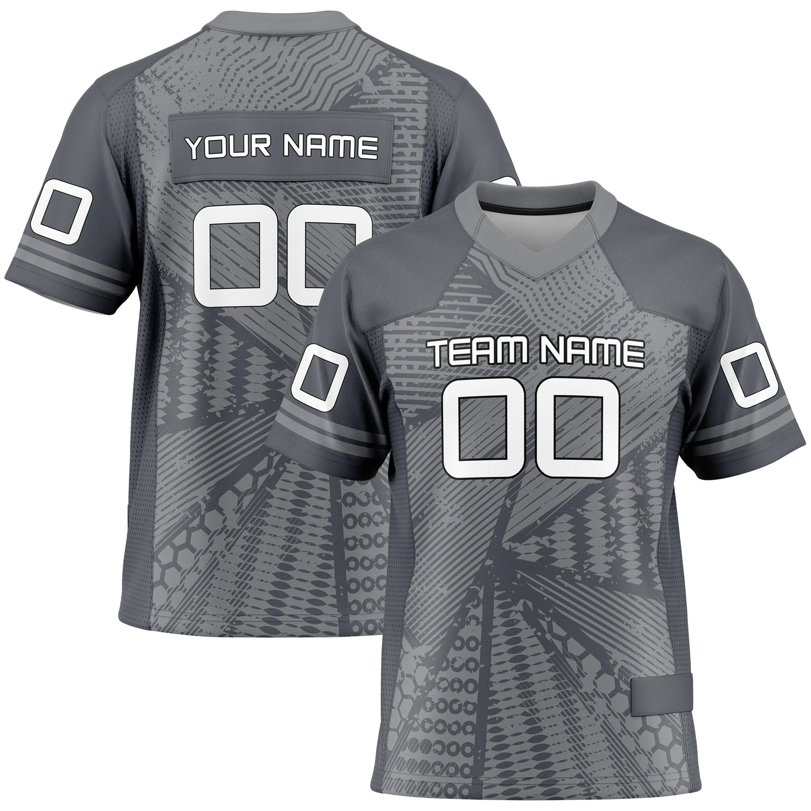 Custom Personalized D6 Graffiti Fashion Flag Football Jersey with Name, Number & Team Logo