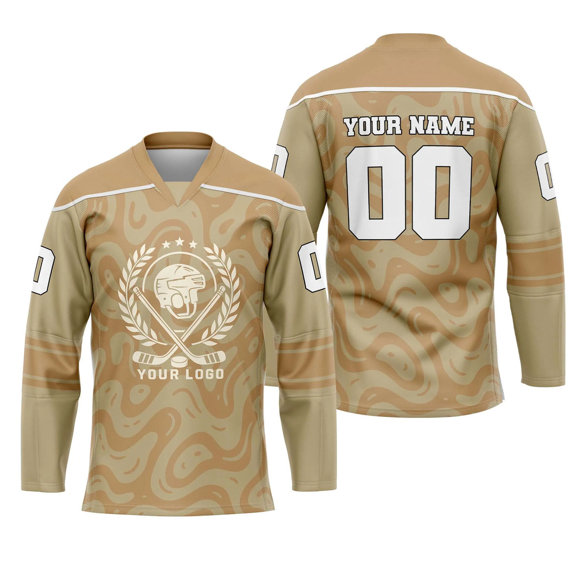 Custom Personalized D4 Abstract Pattern Ice Hockey Jersey with Name, Number & Team Logo