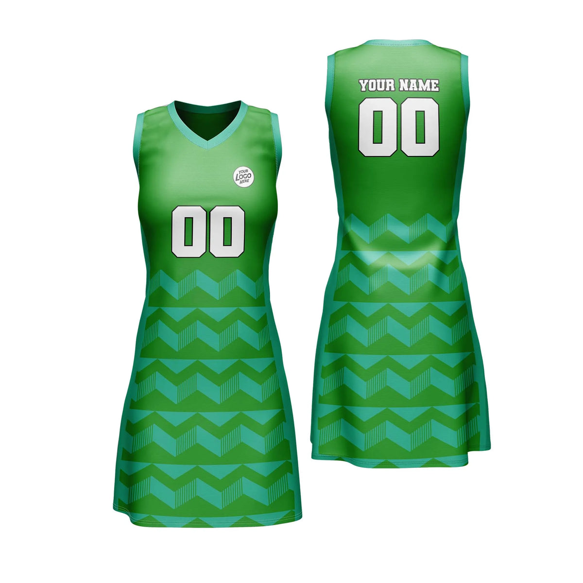Custom Personalized D4 Retro Pattern Netball Jersey with Name, Number & Team Logo
