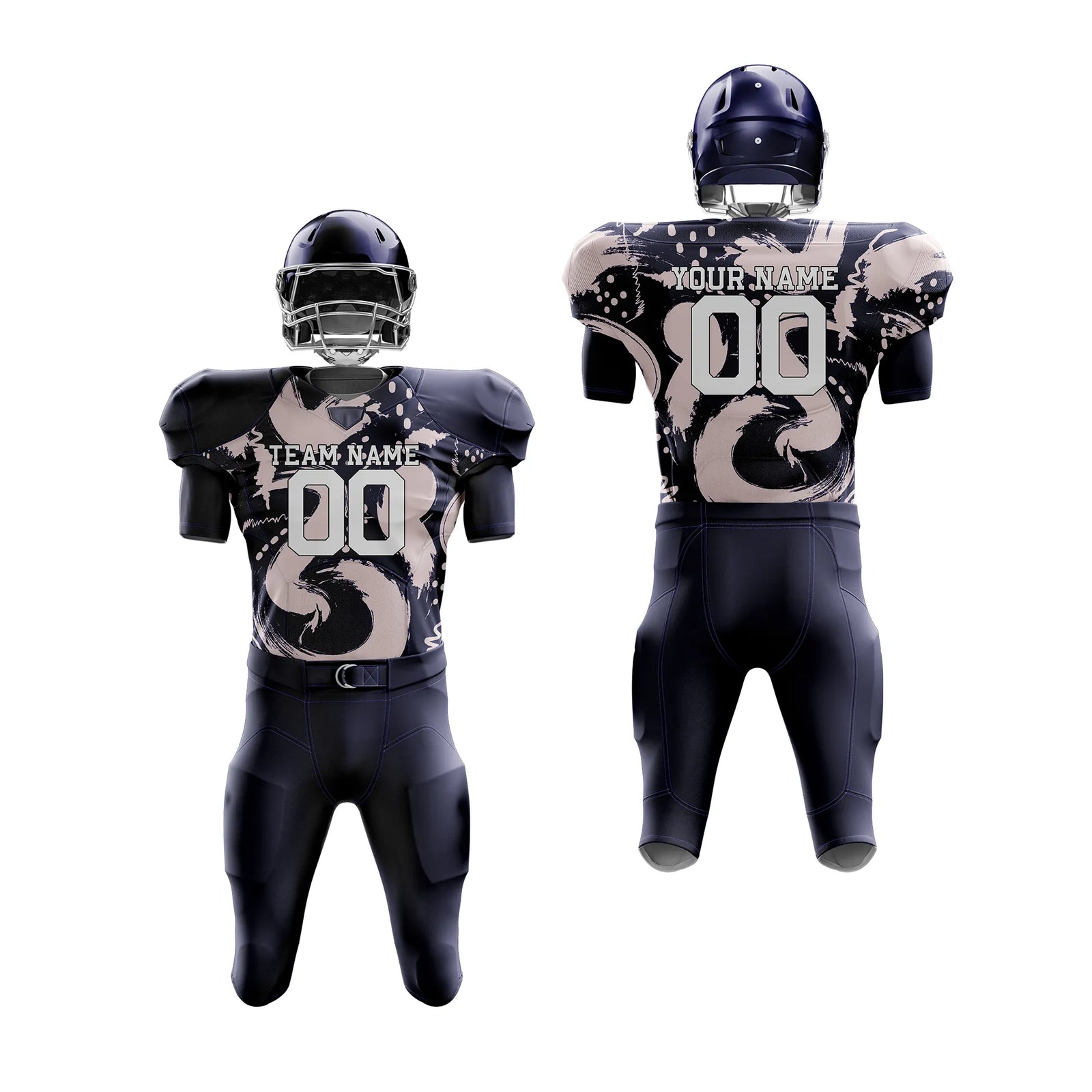 Custom Personalized D1 Graffiti pattern American Football Jersey with Name, Number & Team Logo