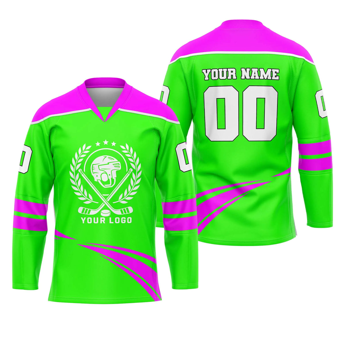 Custom Personalized D2 V - NECK DESIGN Ice Hockey Jersey with Name, Number & Team Logo