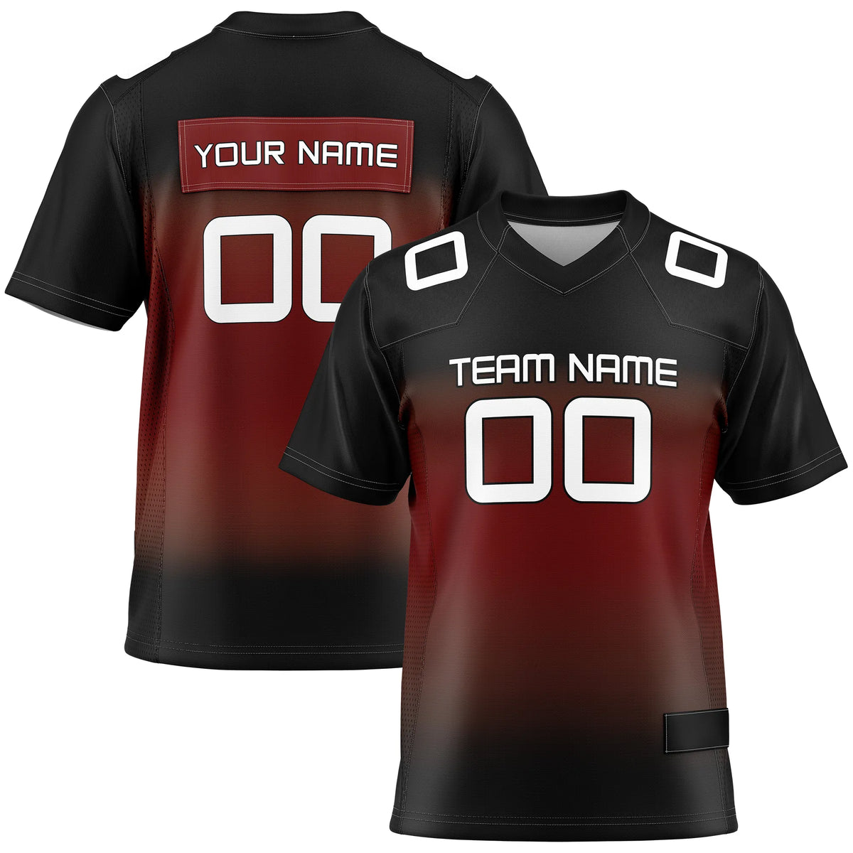 Custom Personalized D5 Gradient Fashion Flag Football Jersey with Name, Number & Team Logo