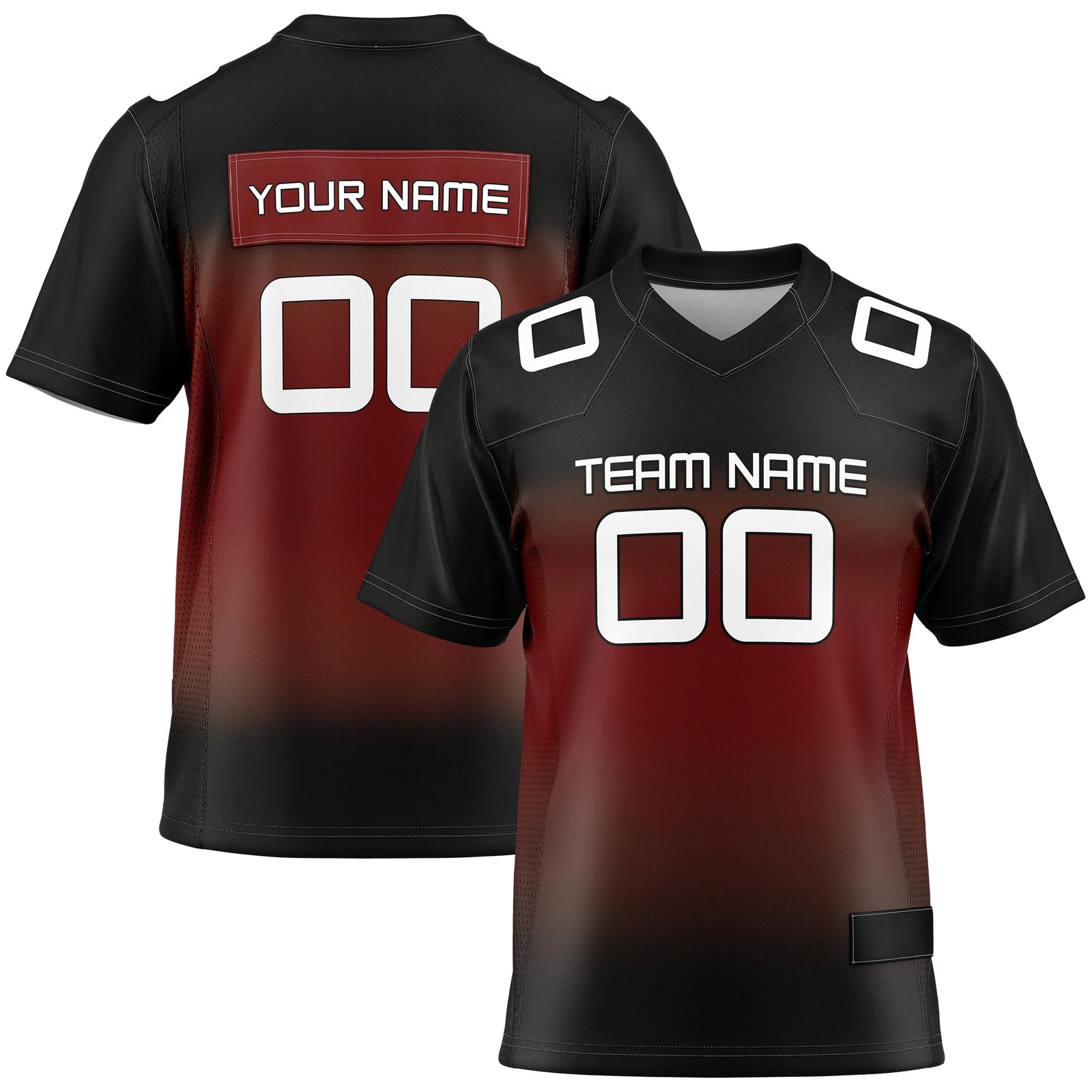 Custom Personalized D5 Gradient Fashion Flag Football Jersey with Name, Number & Team Logo