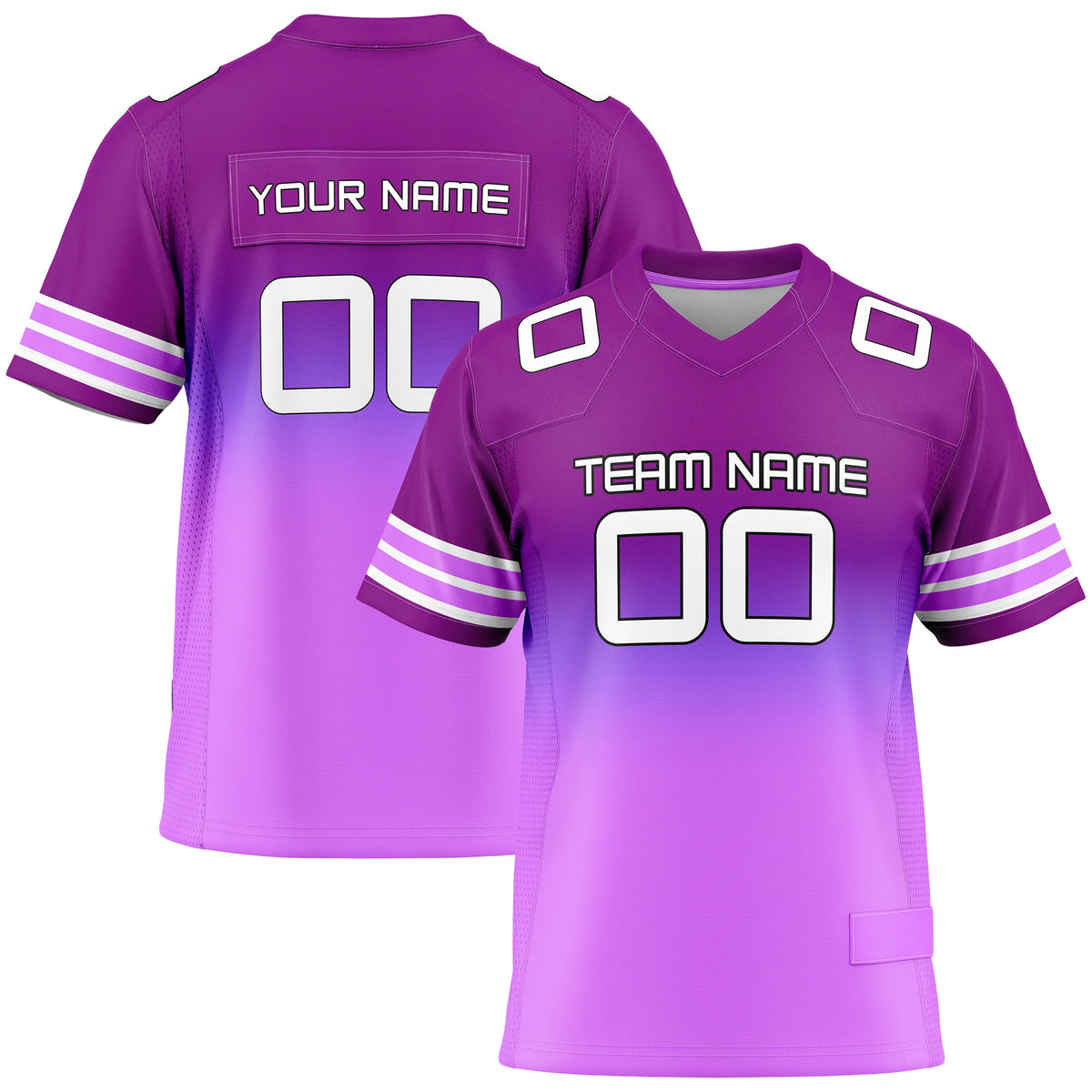 Custom Personalized D1 Gradient Fashion Flag Football Jersey with Name, Number & Team Logo