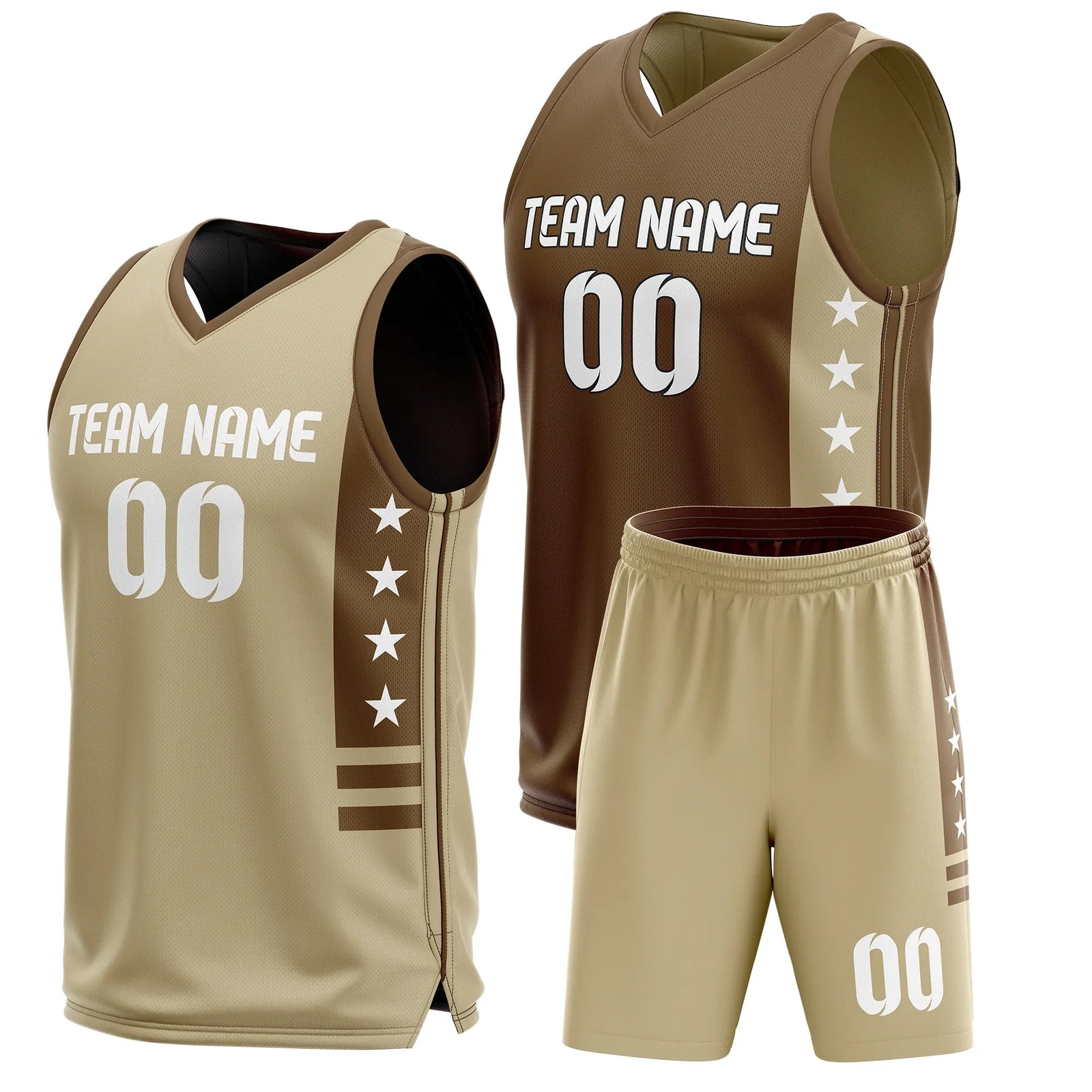 Custom Side Star Reversible Sports Jersey Personalized Uniform with Name & Number