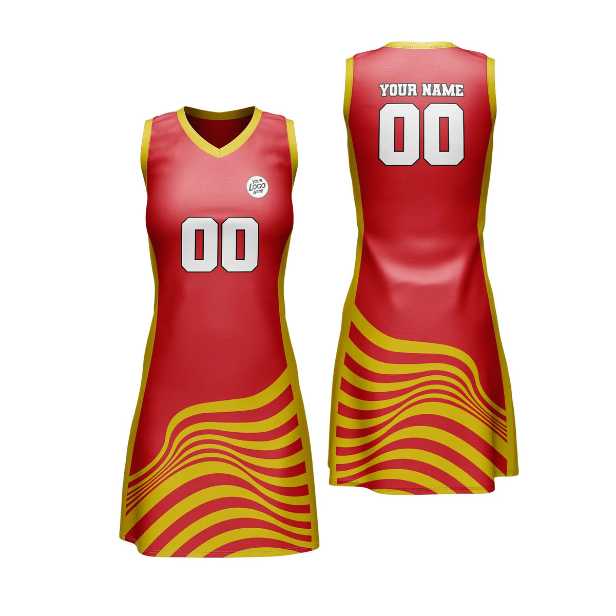 Custom Personalized D2 Stripe Fashion Netball Jersey with Name, Number & Team Logo