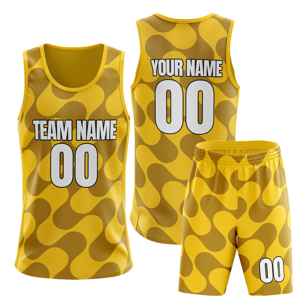 Custom Colour Block Set Amber Fusion Sports Jersey Personalized Uniform with Name & Number