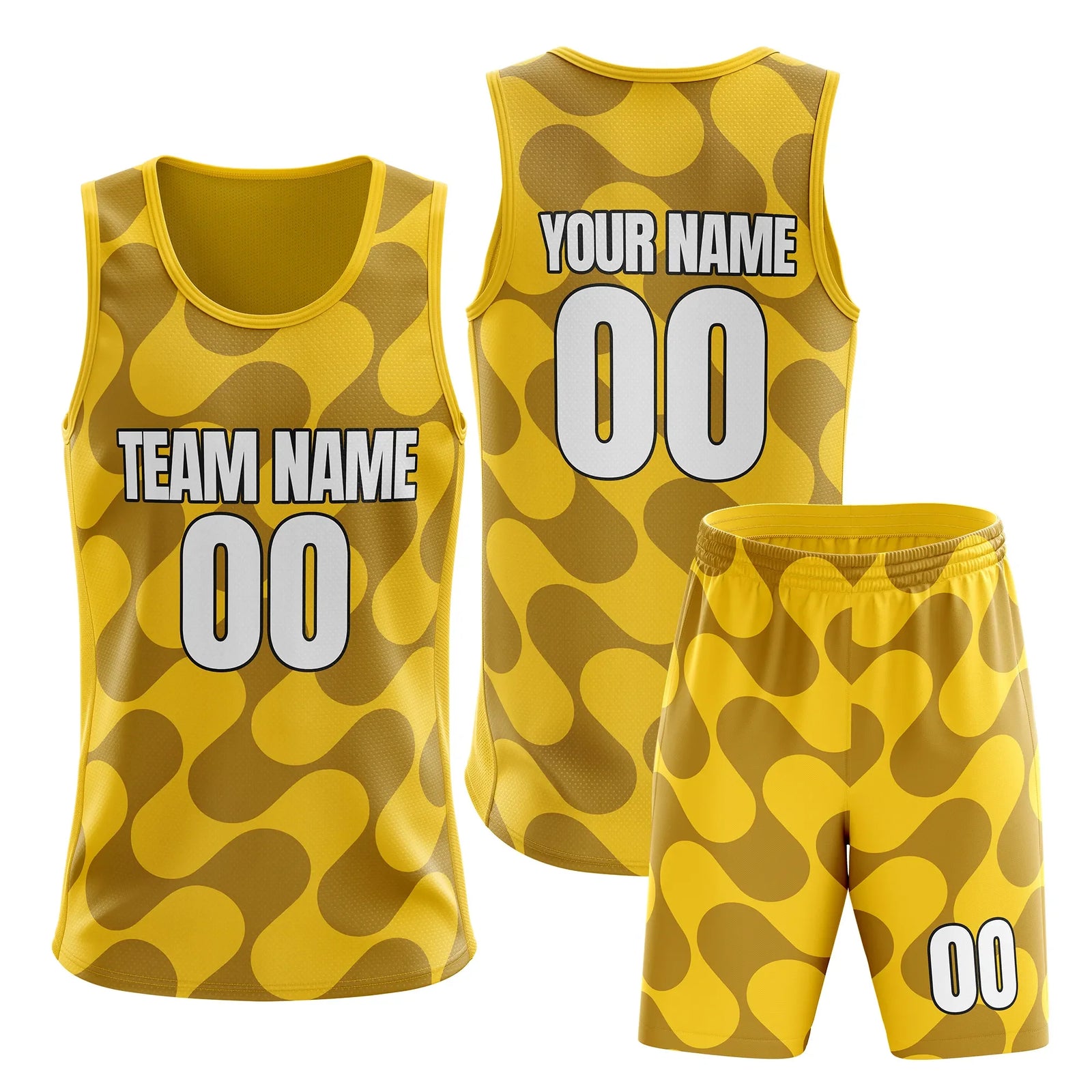 Custom Colour Block Set Amber Fusion Sports Jersey Personalized Uniform with Name & Number