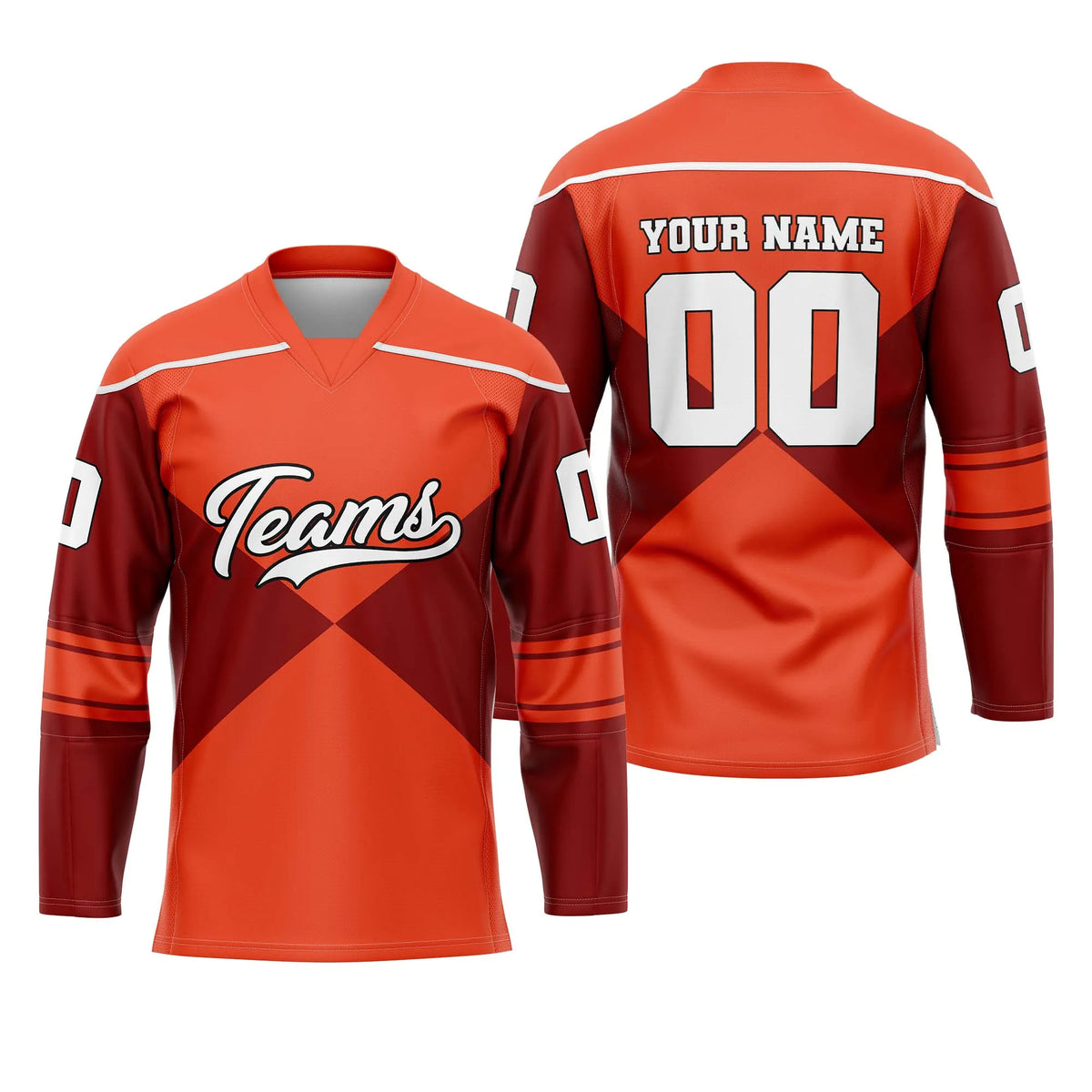 Custom Personalized D1 Split Fashion Ice Hockey Jersey with Name, Number & Team Logo