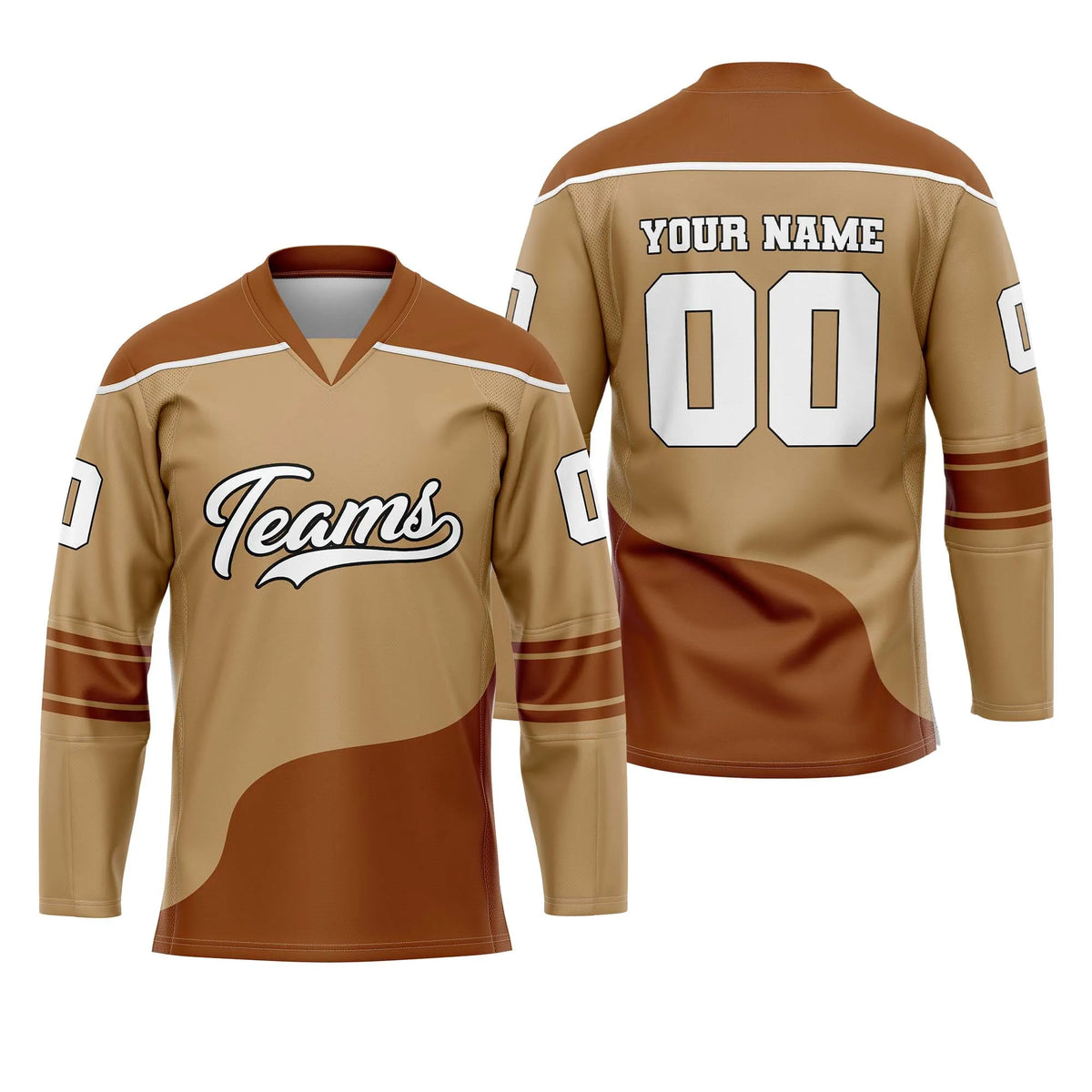 Custom Personalized D4 Split Fashion Ice Hockey Jersey with Name, Number & Team Logo