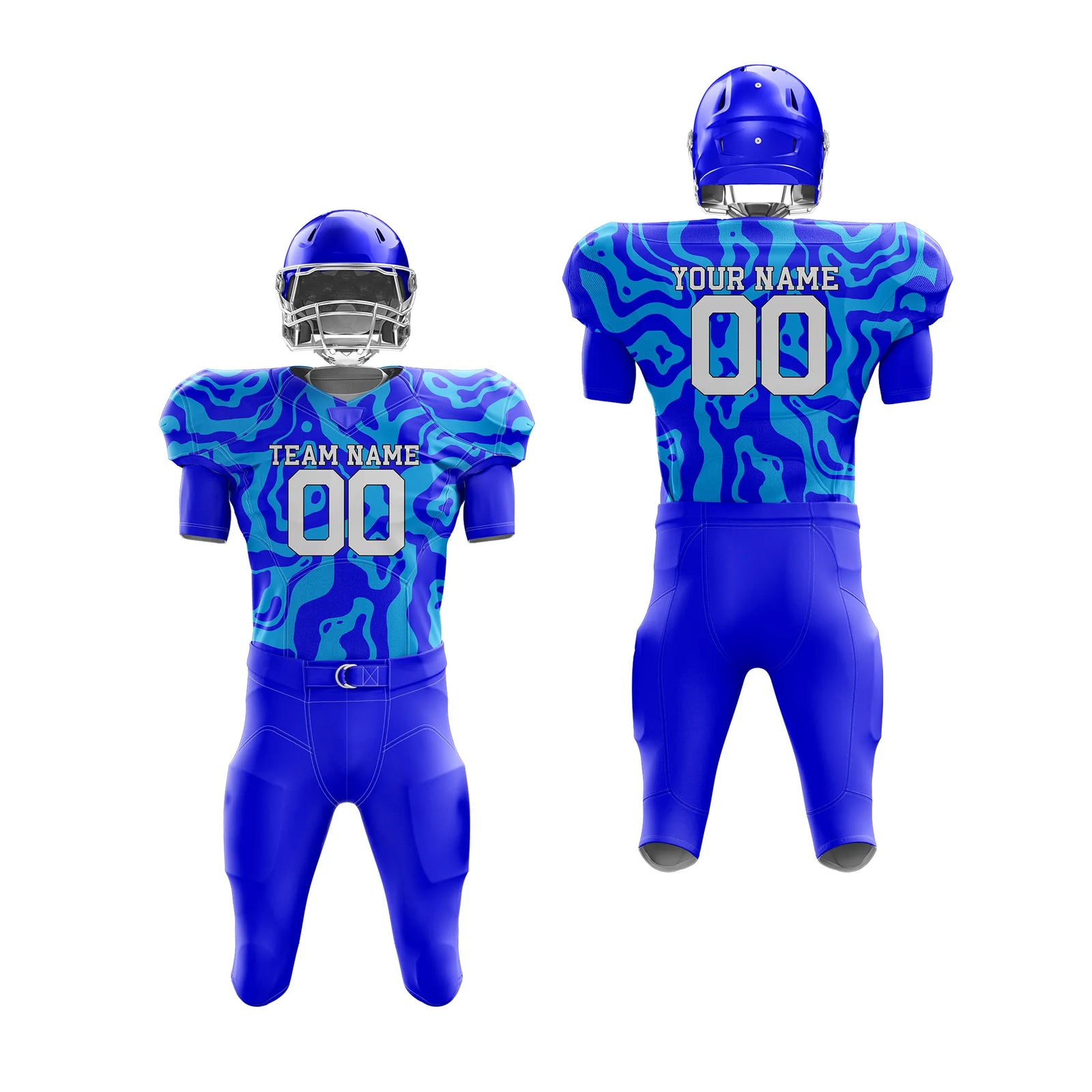 Custom Personalized D2 Camo Designs American Football Jersey with Name, Number & Team Logo