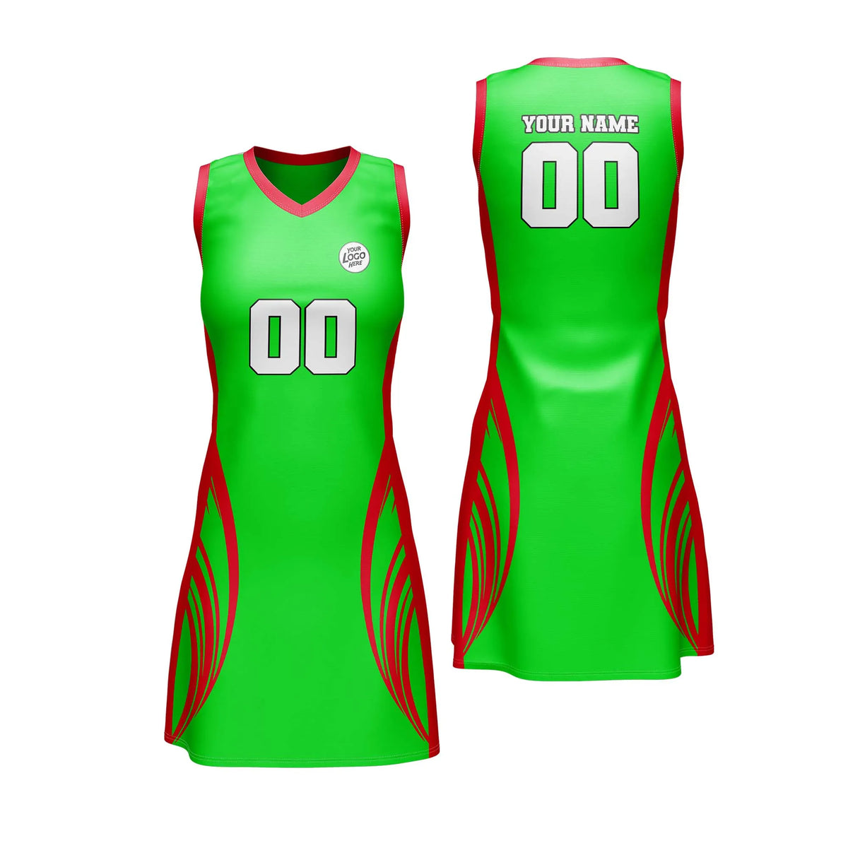 Custom Personalized D4 Abstract Pattern Netball Jersey with Name, Number & Team Logo