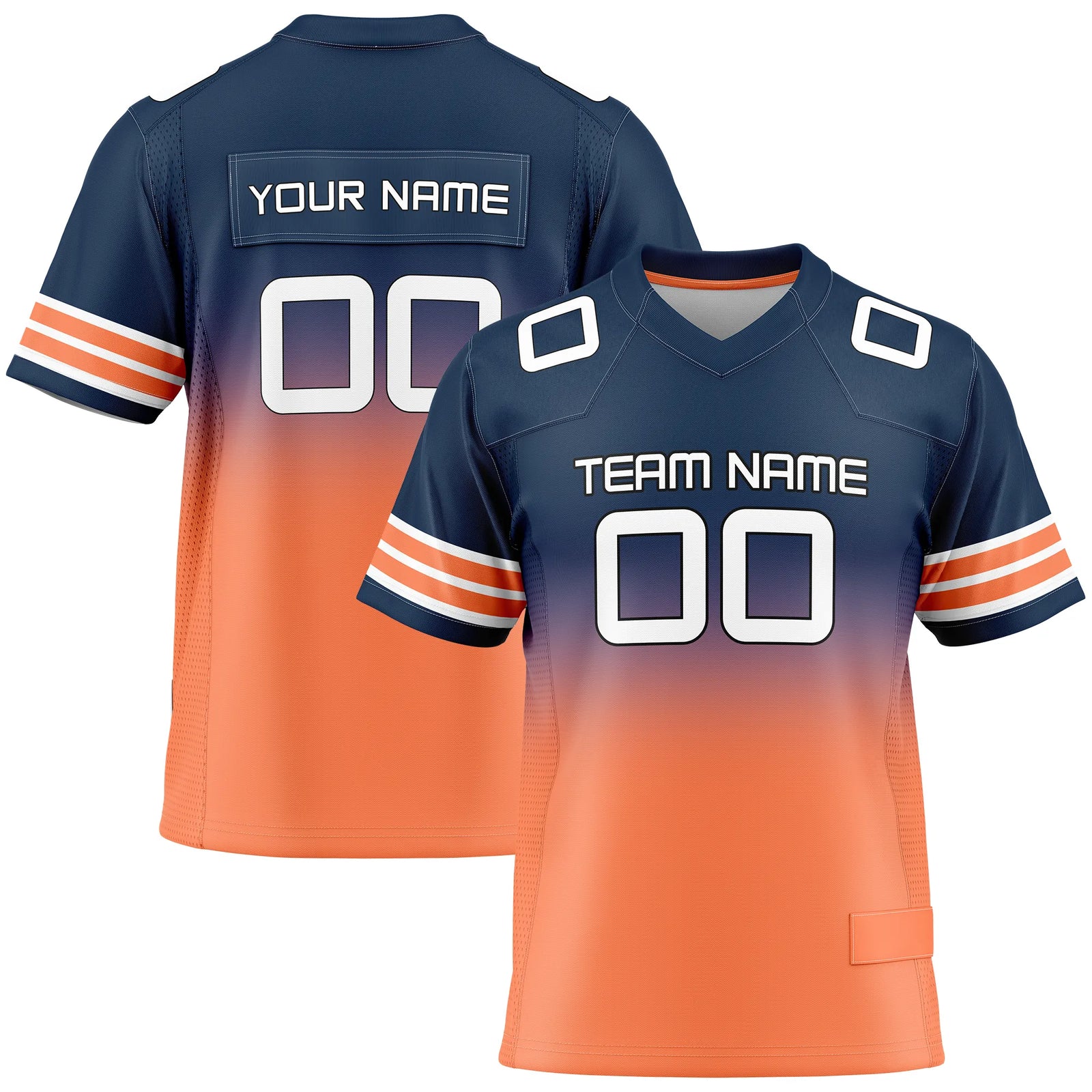 Custom Personalized D1 Gradient Fashion Flag Football Jersey with Name, Number & Team Logo