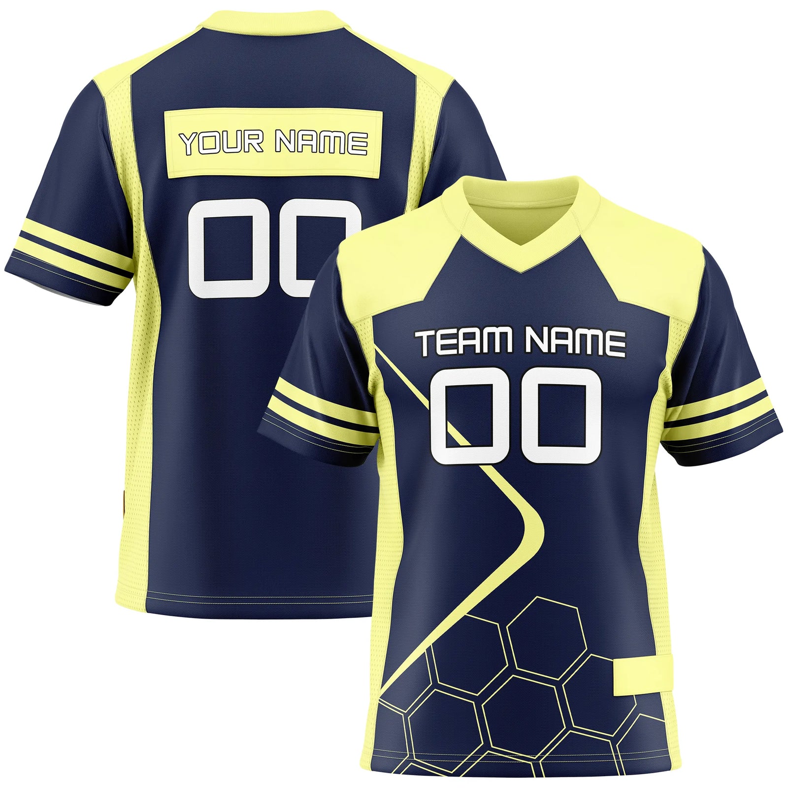 Custom Personalized D5 Color Block Flag Football Jersey with Name, Number & Team Logo