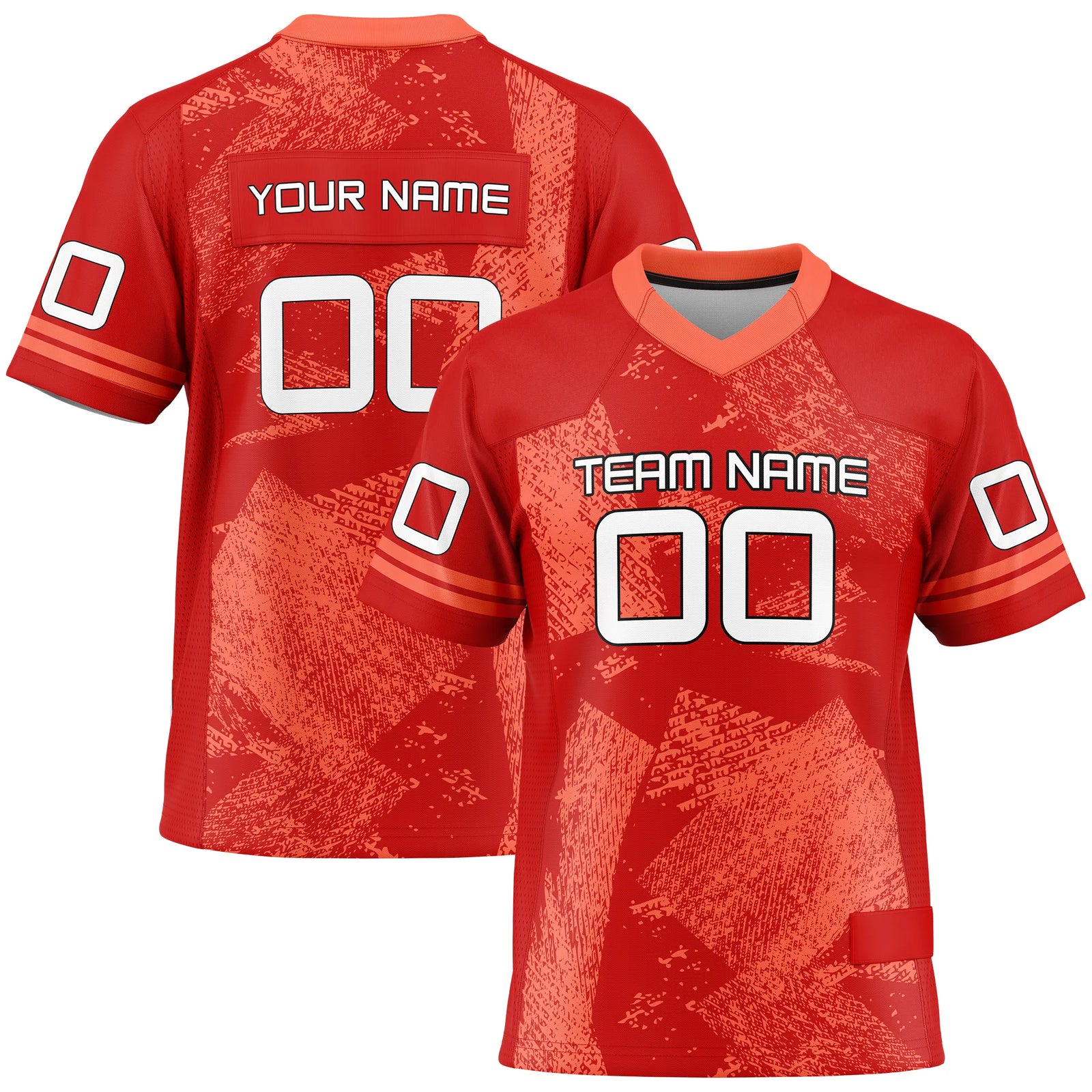 Custom Personalized D4 Graffiti Fashion Flag Football Jersey with Name, Number & Team Logo