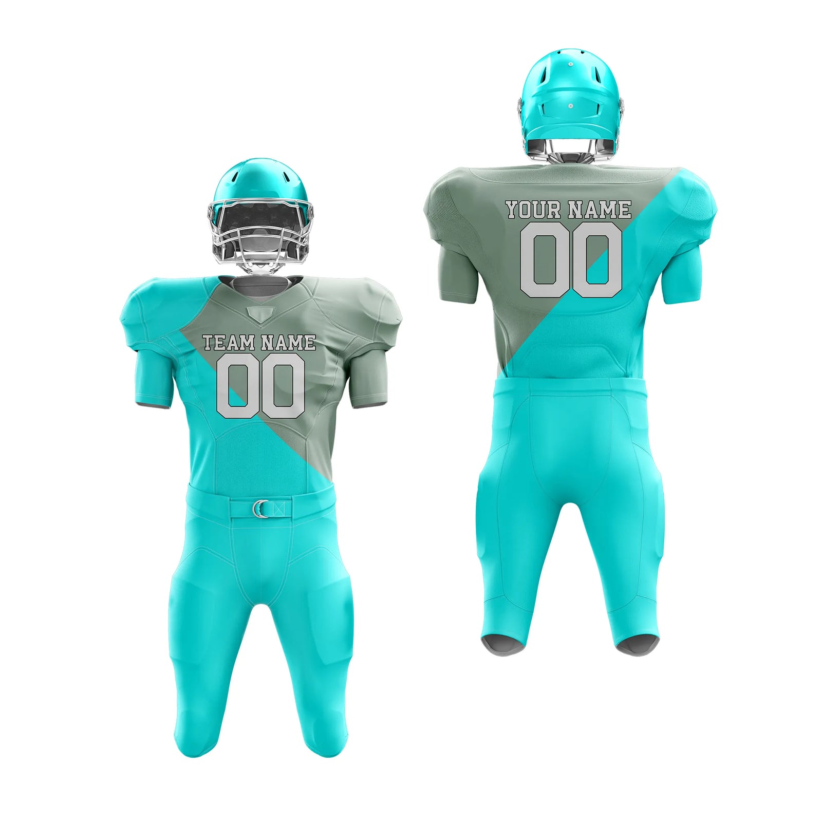 Custom Personalized D2 Split Fashion American Football Jersey with Name, Number & Team Logo