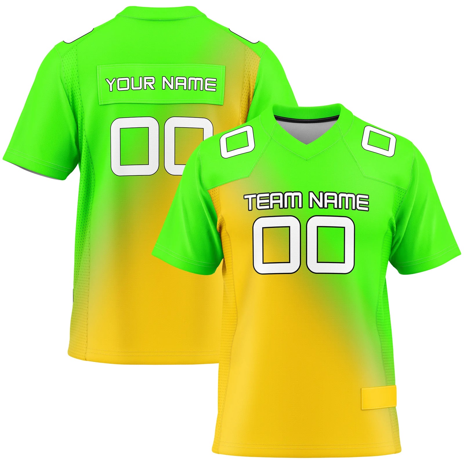Custom Personalized D4 Gradient Fashion Flag Football Jersey with Name, Number & Team Logo