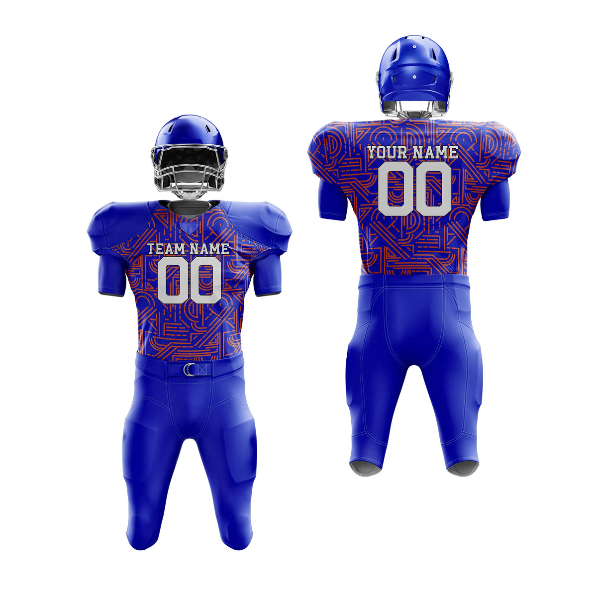 Custom Personalized D3 Full Pattern American Football Jersey with Name, Number & Team Logo