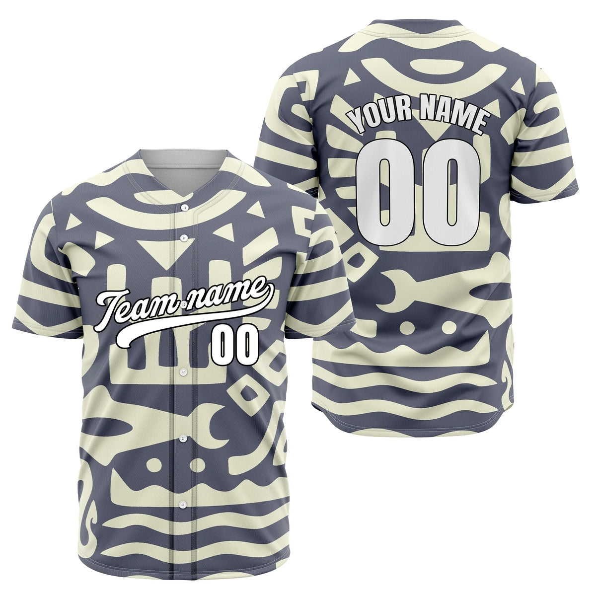 Custom Aztec Wave Spots Baseball Sports Jersey Personalized Uniform with Name & Number