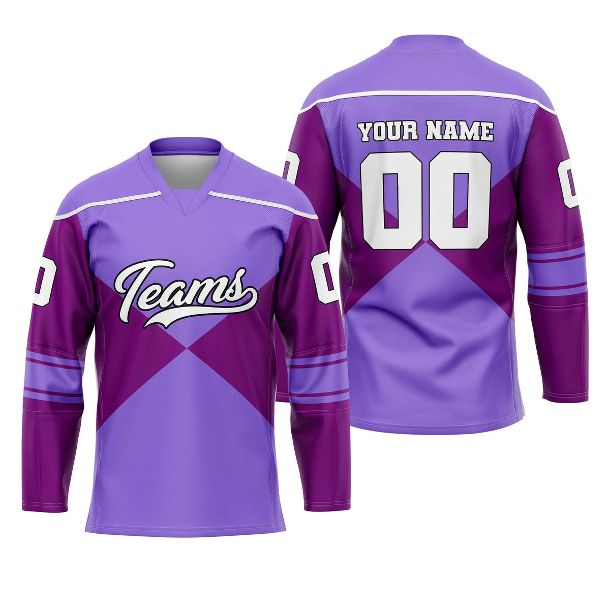 Custom Personalized D1 Split Fashion Ice Hockey Jersey with Name, Number & Team Logo